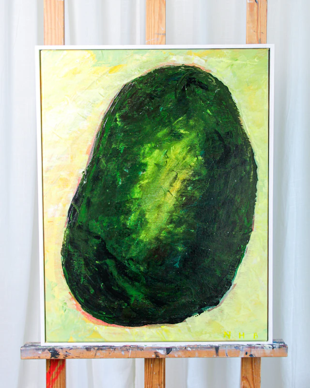 Akryl på duk, ”Green”, Nisse Hofman-Bang, monogramsignerad NHB