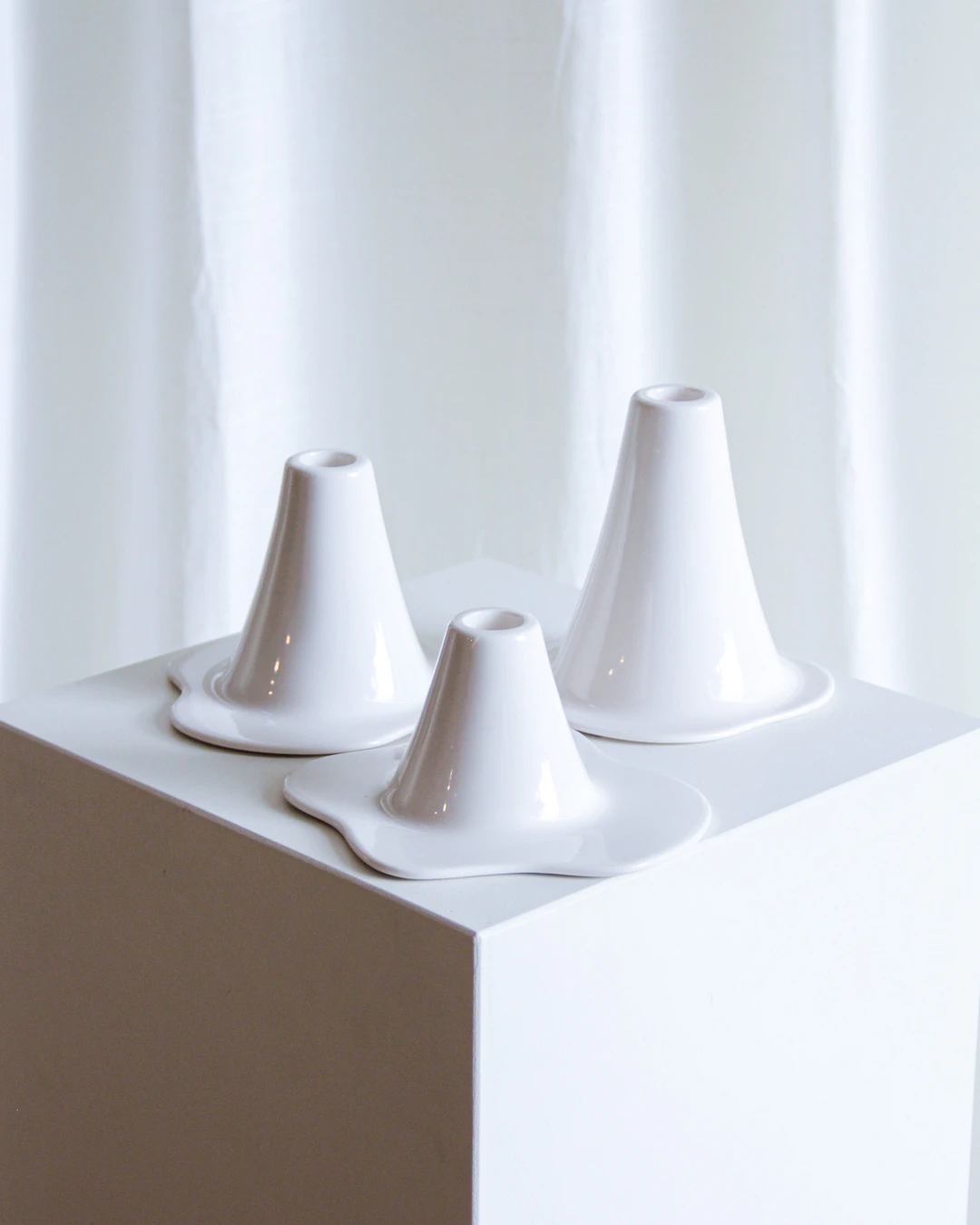 Ljusstakar, 3 st, porslin, stapelbara, Louise Hederström, Design House
