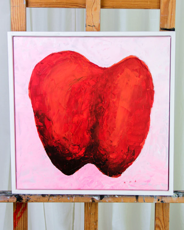Akryl på duk, paprika, Nisse Hofman-Bang, monogramsignerad NHB