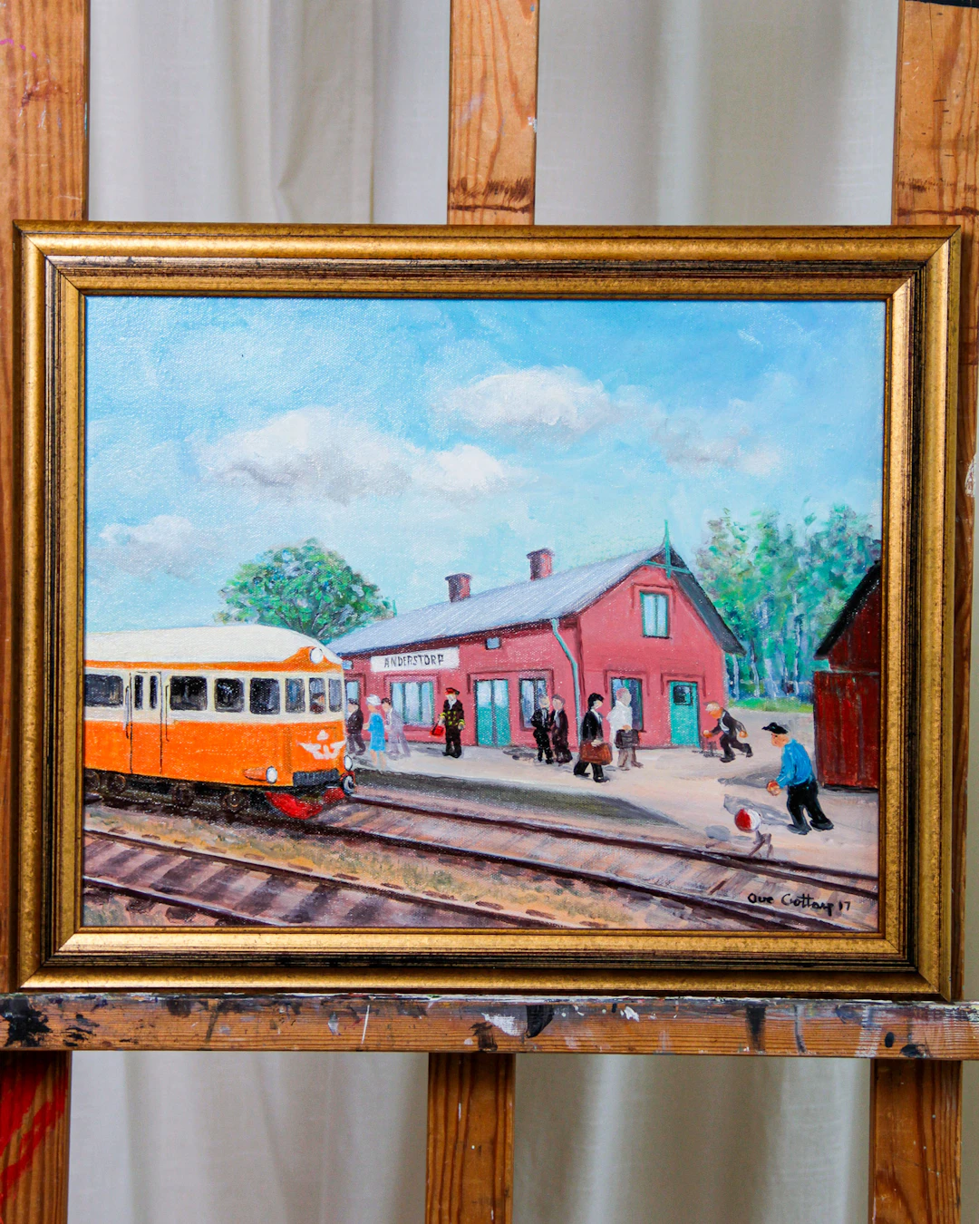 Olja på duk, "Anderstorp Station", Ove Gottarp