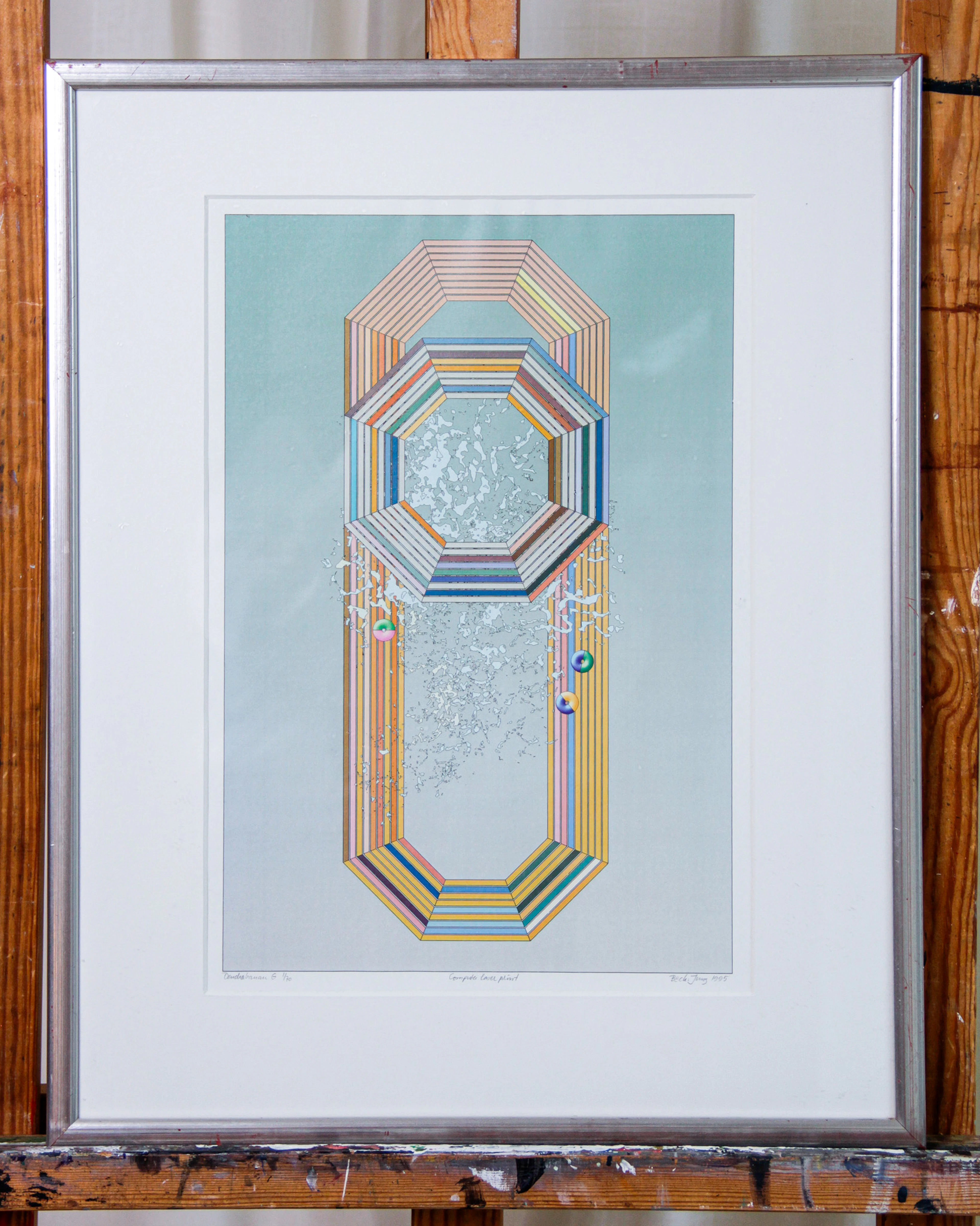 Litografi, "Computer laser print", Beck & Jung, signerad, numrerad