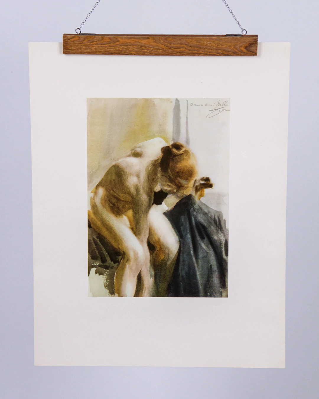 Offsettryck, efter Anders Zorn, "A mon Ami", signerad i tryck