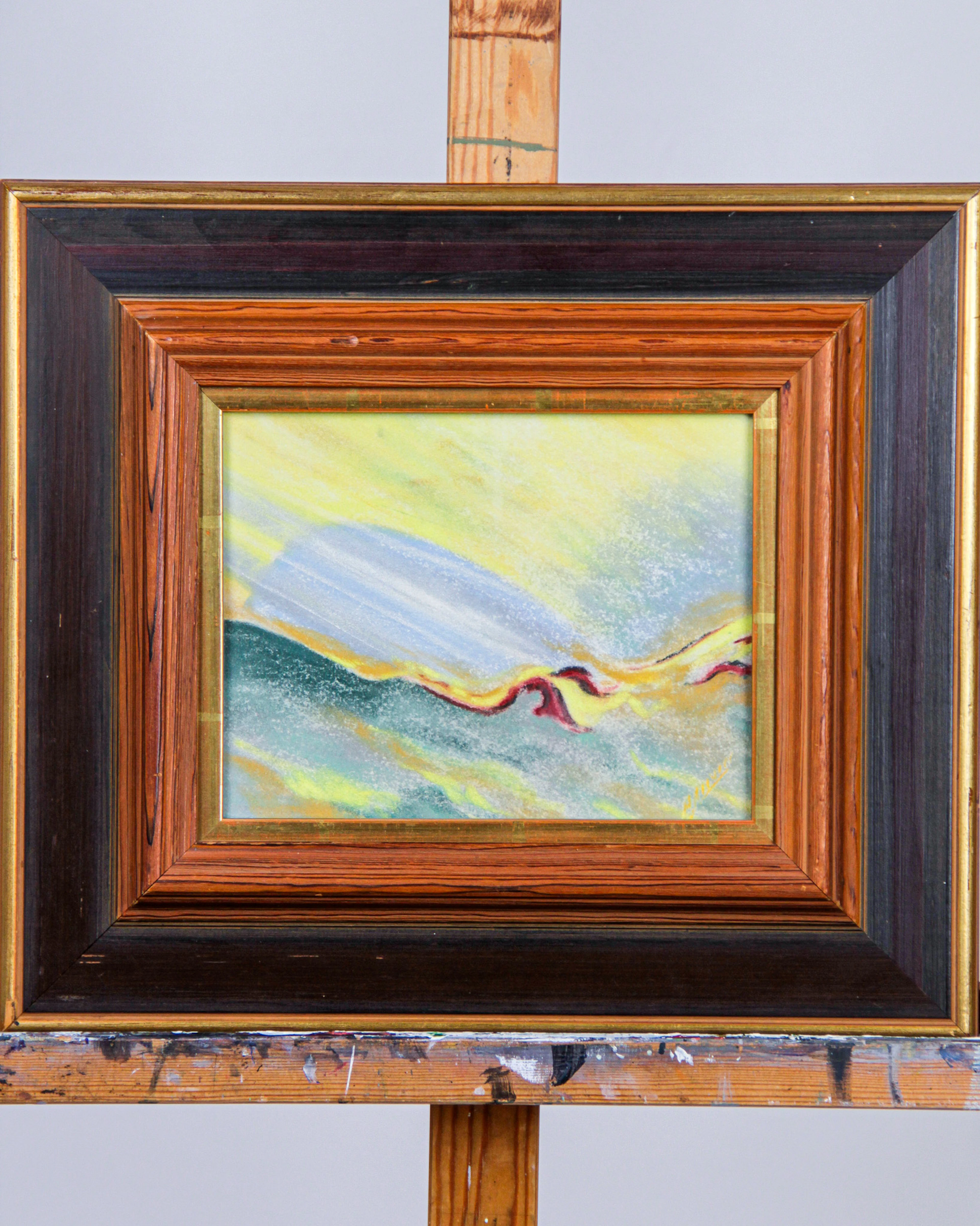 Gouache, "Fjällbod", otydligt signerad