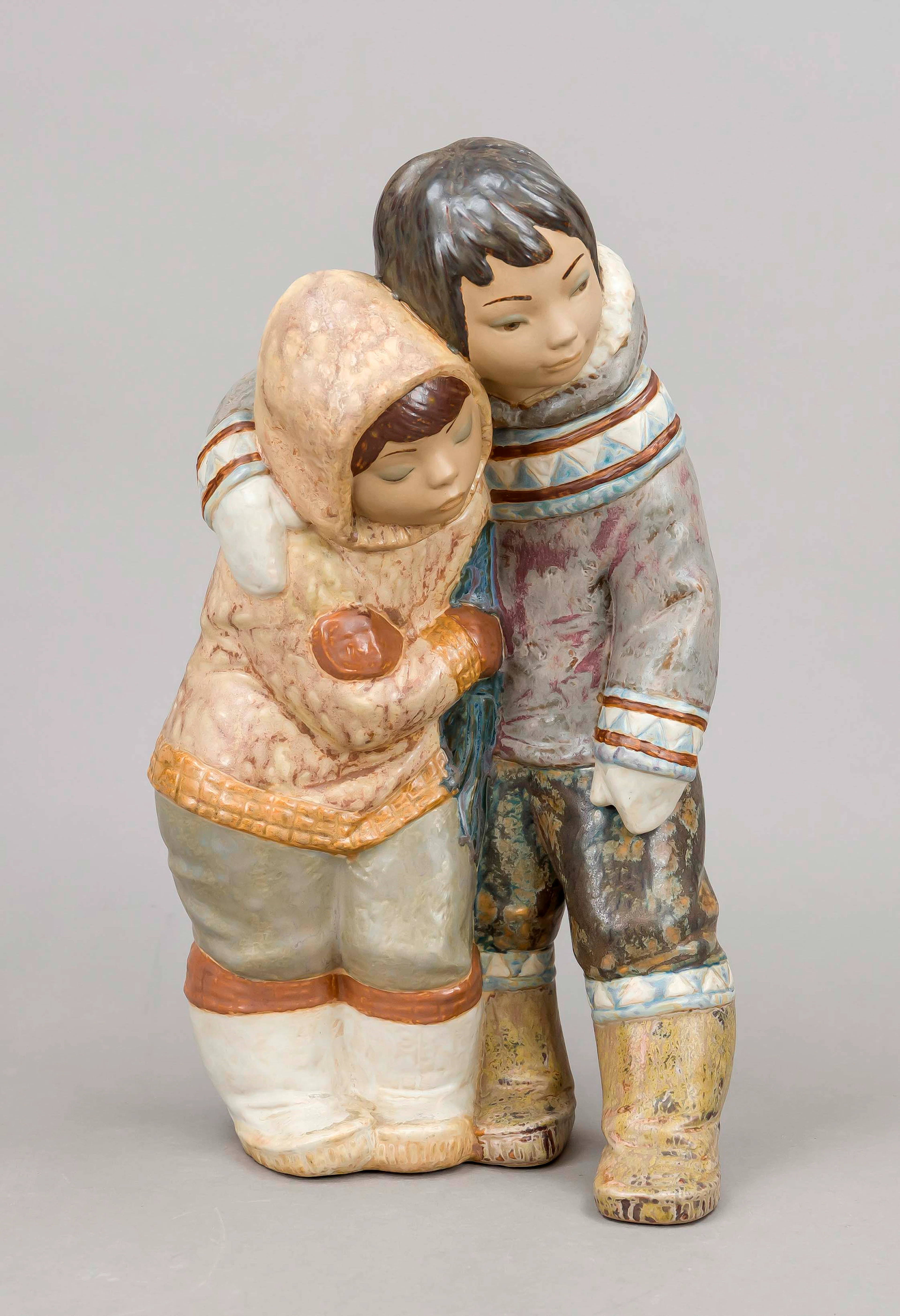 Großes Inuit-Kinderpaar, Lladro