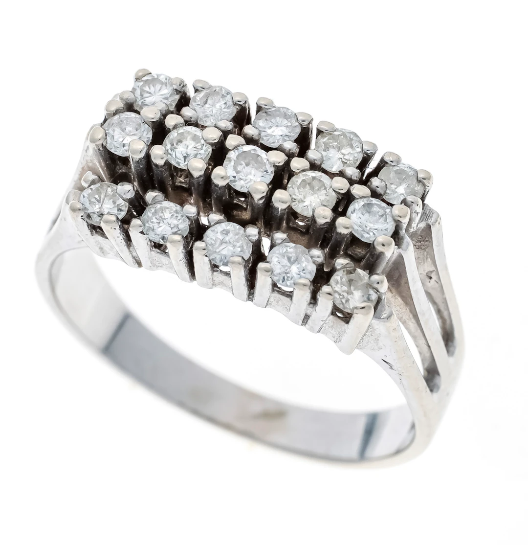 3-reihiger Riviére Brillant-Ring