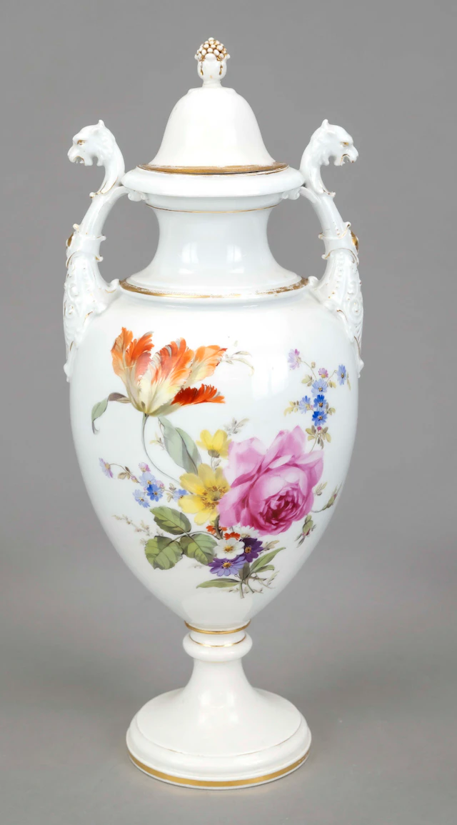 Deckelvase, Meissen, Knaufschwert