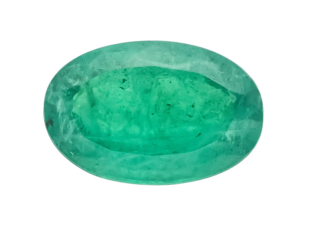 Smaragd 1,45 ct. oval fac., in ei