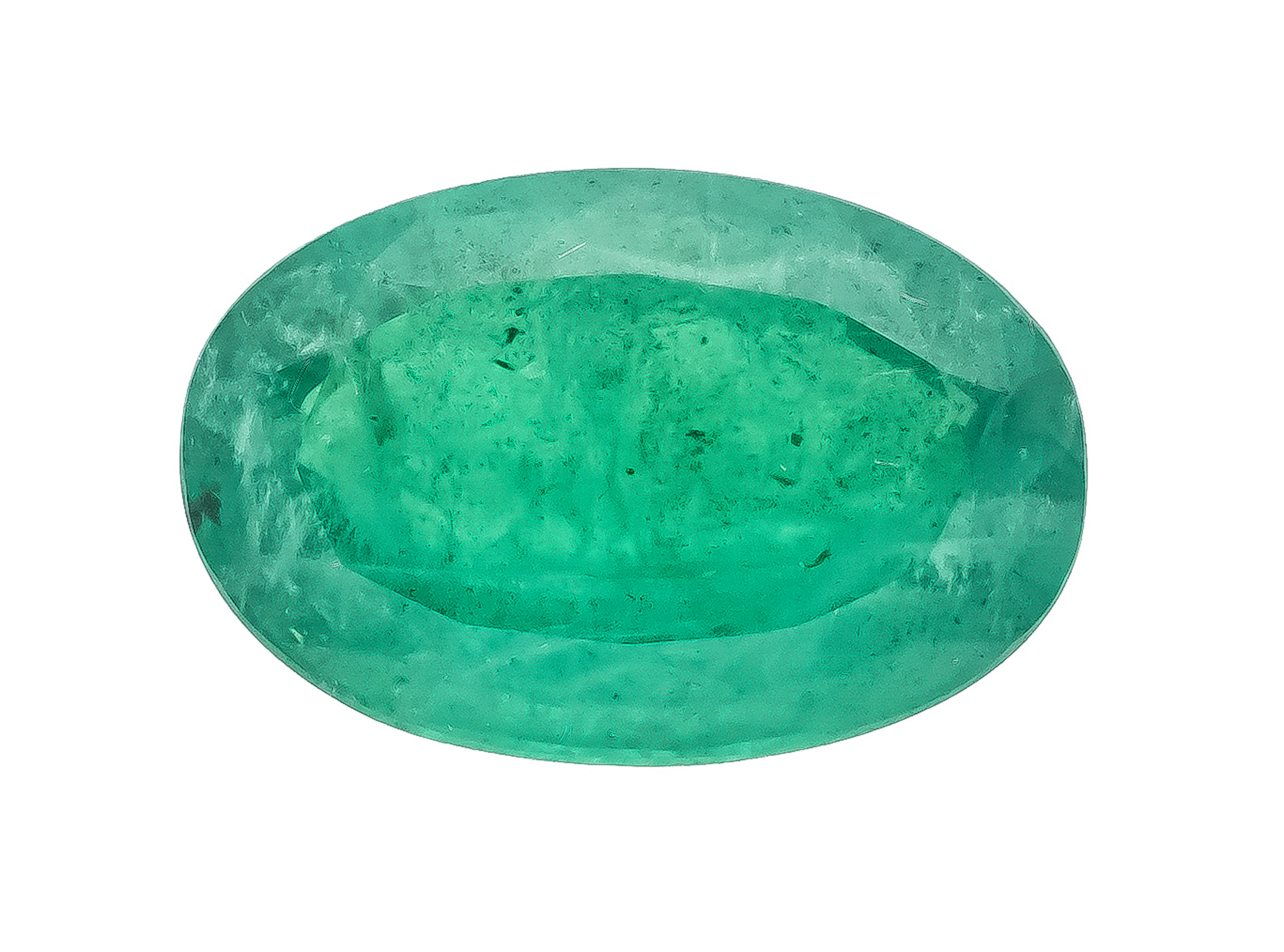 Smaragd 1,45 ct. oval fac., in ei