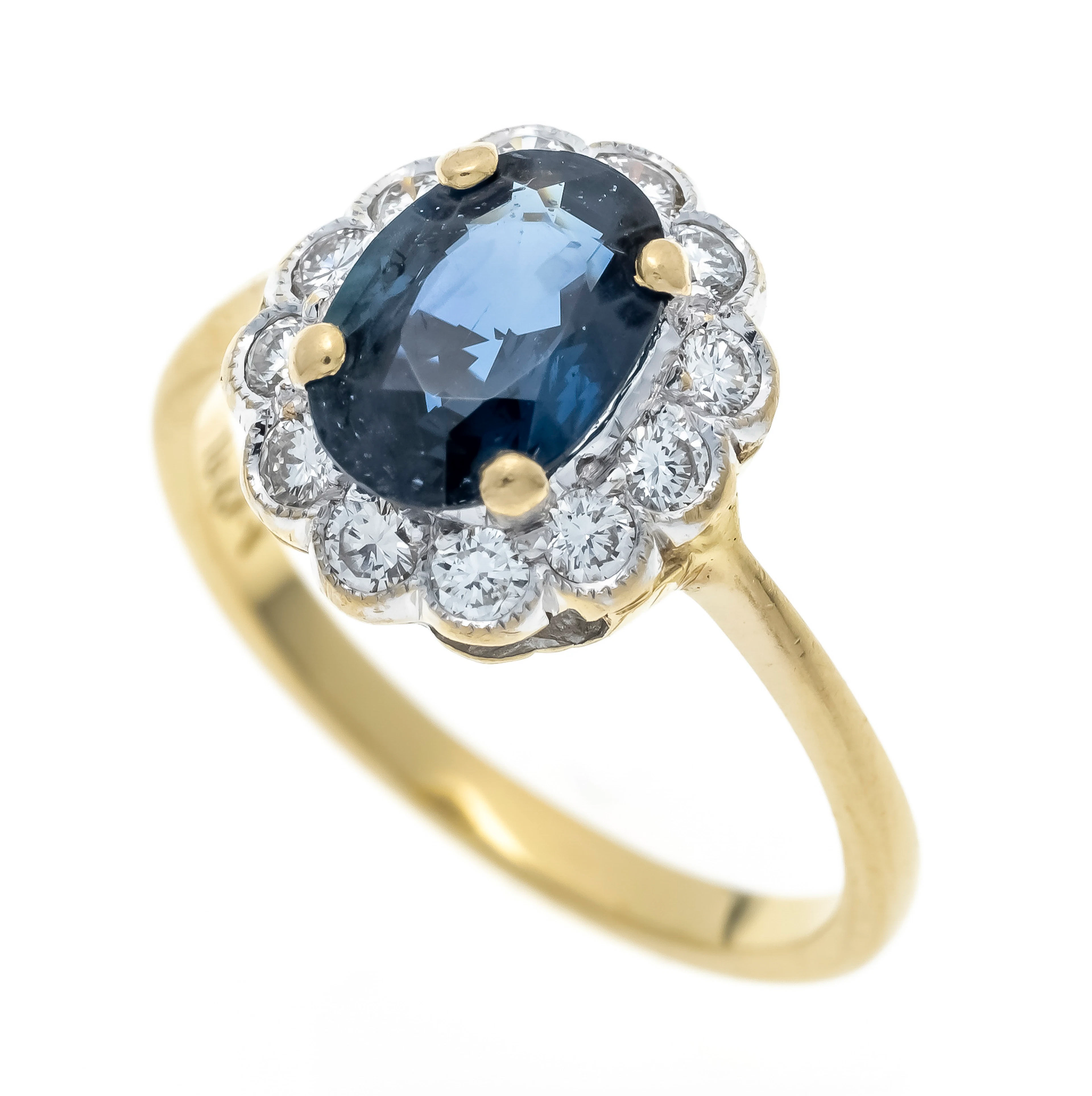 Saphir-Brillant-Ring GG 750/000 m