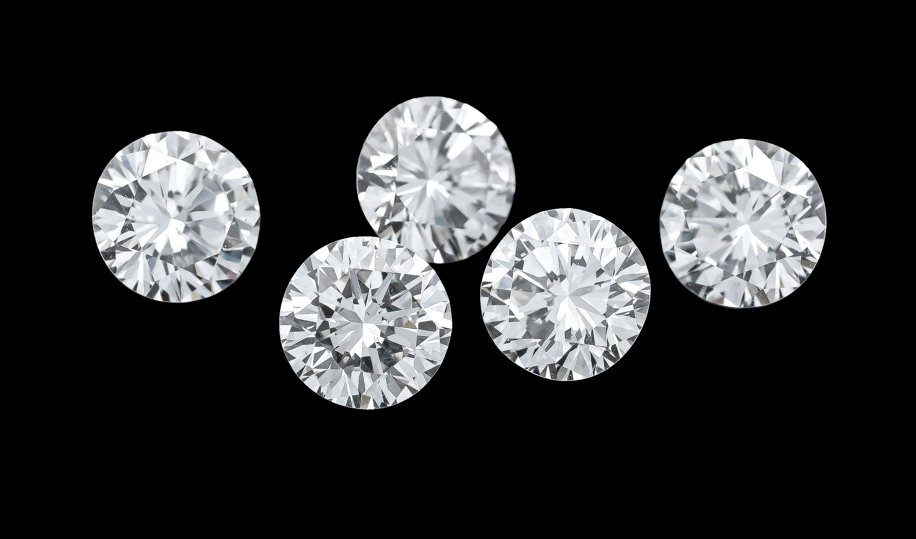 5 Brillanten, zus. 1,10 ct TW/Lup