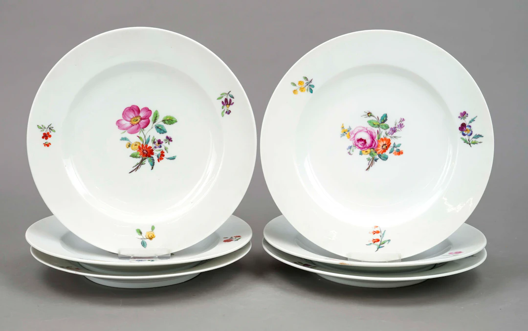 6 flache Teller, KPM Berlin, 19.