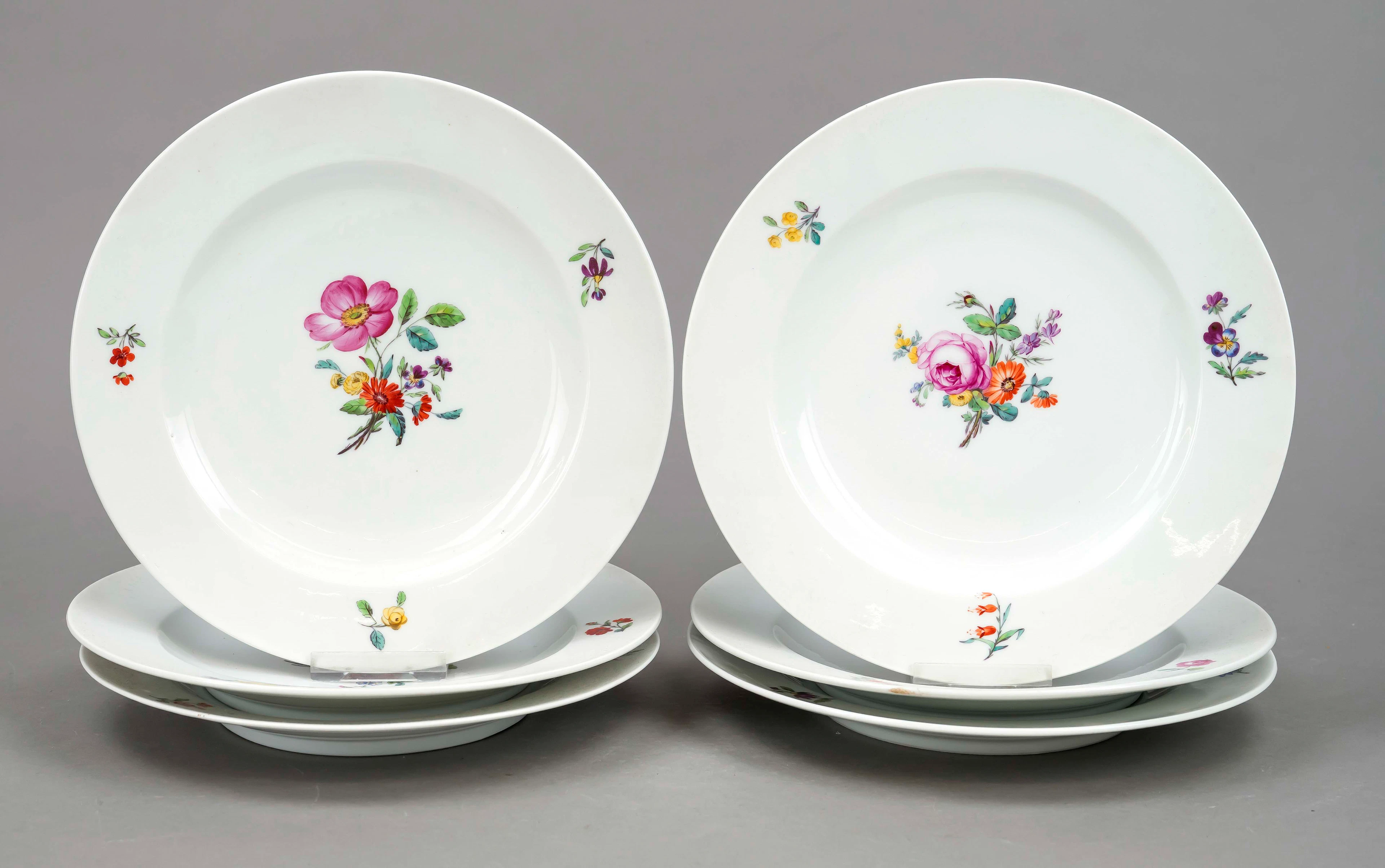 6 flache Teller, KPM Berlin, 19.