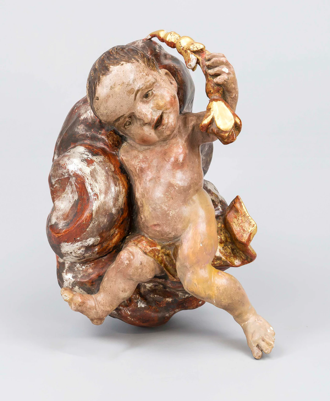 Barocker Putto auf Wolke schweben