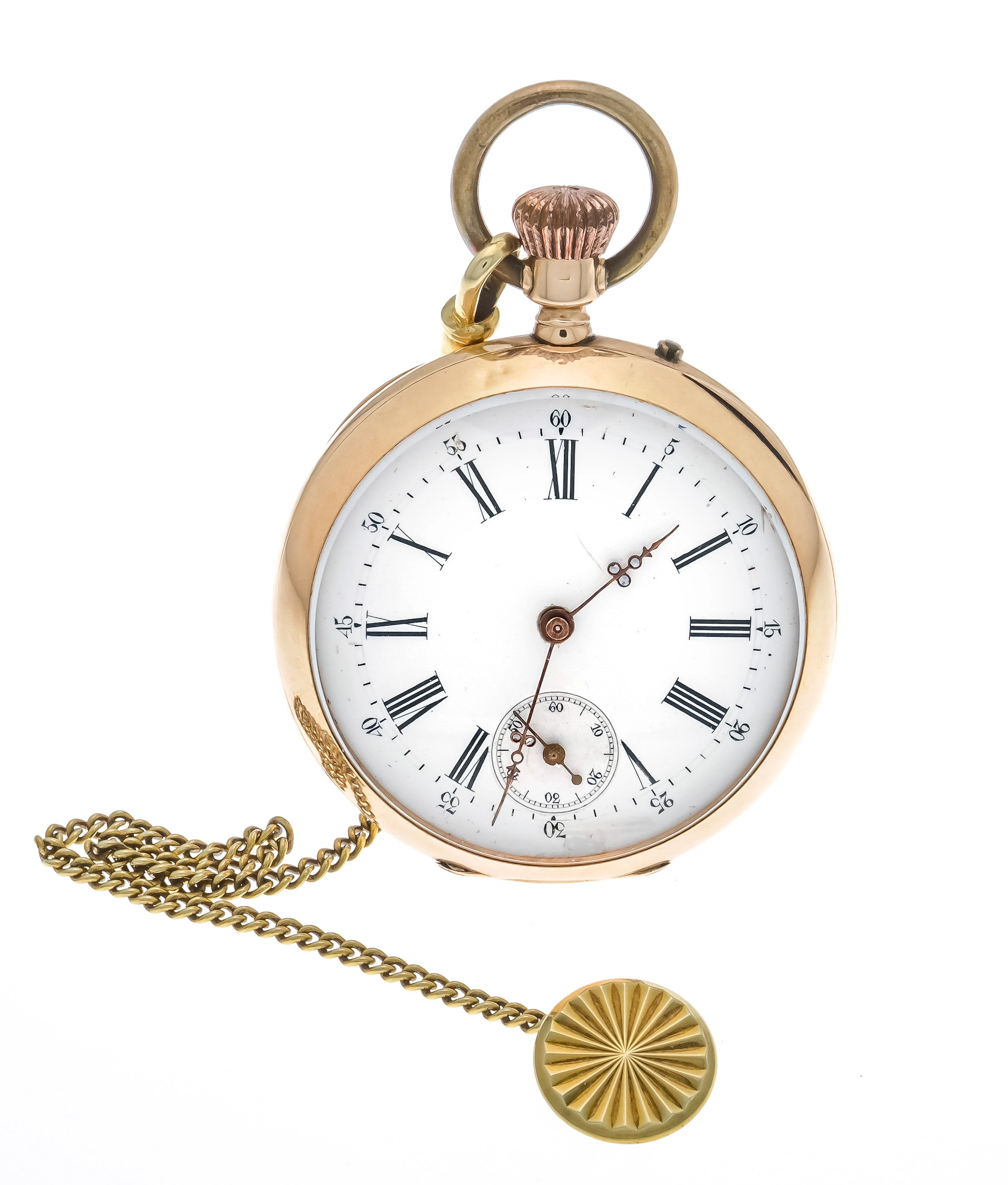 Offene Taschenuhr, um 1870, 585/0