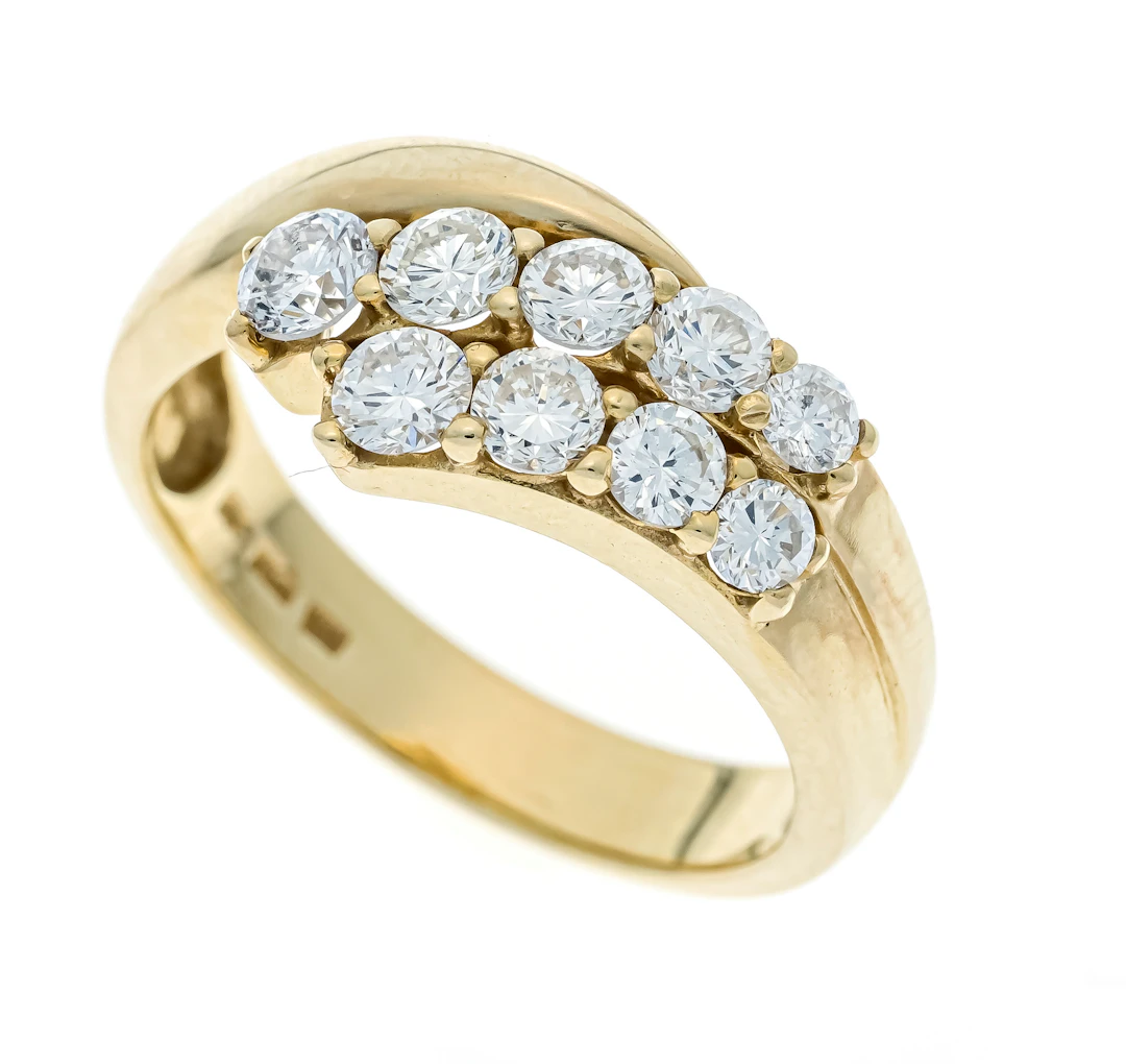 Brillant-Ring GG 585/000 mit 9 Br