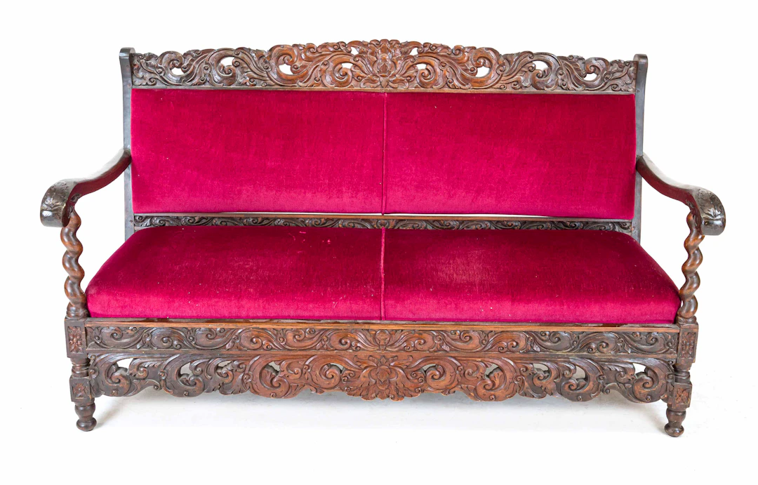 Sitzbank/Sofa um 1880, Eiche, zei