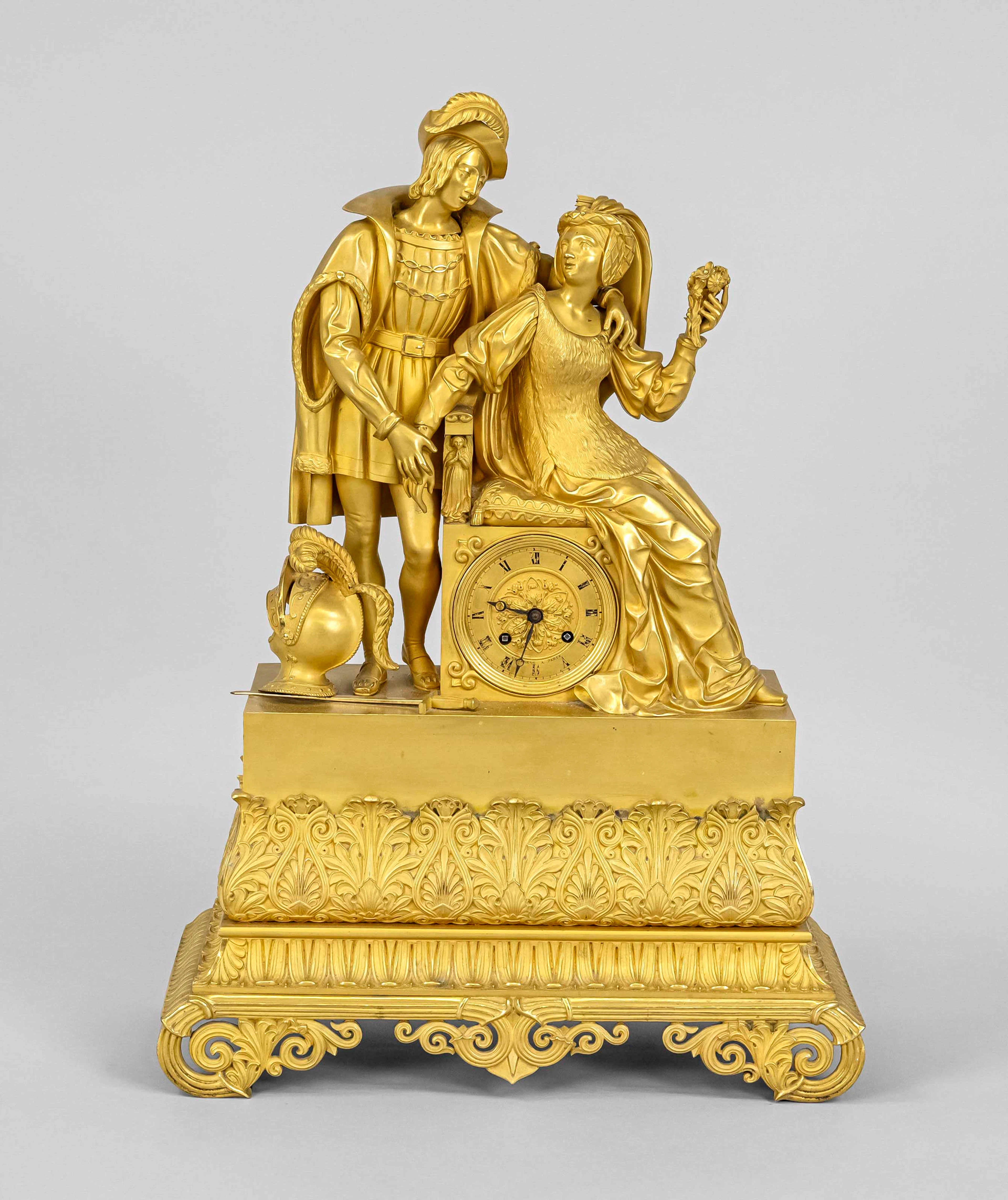 Große Empire - Figurenpendule, um