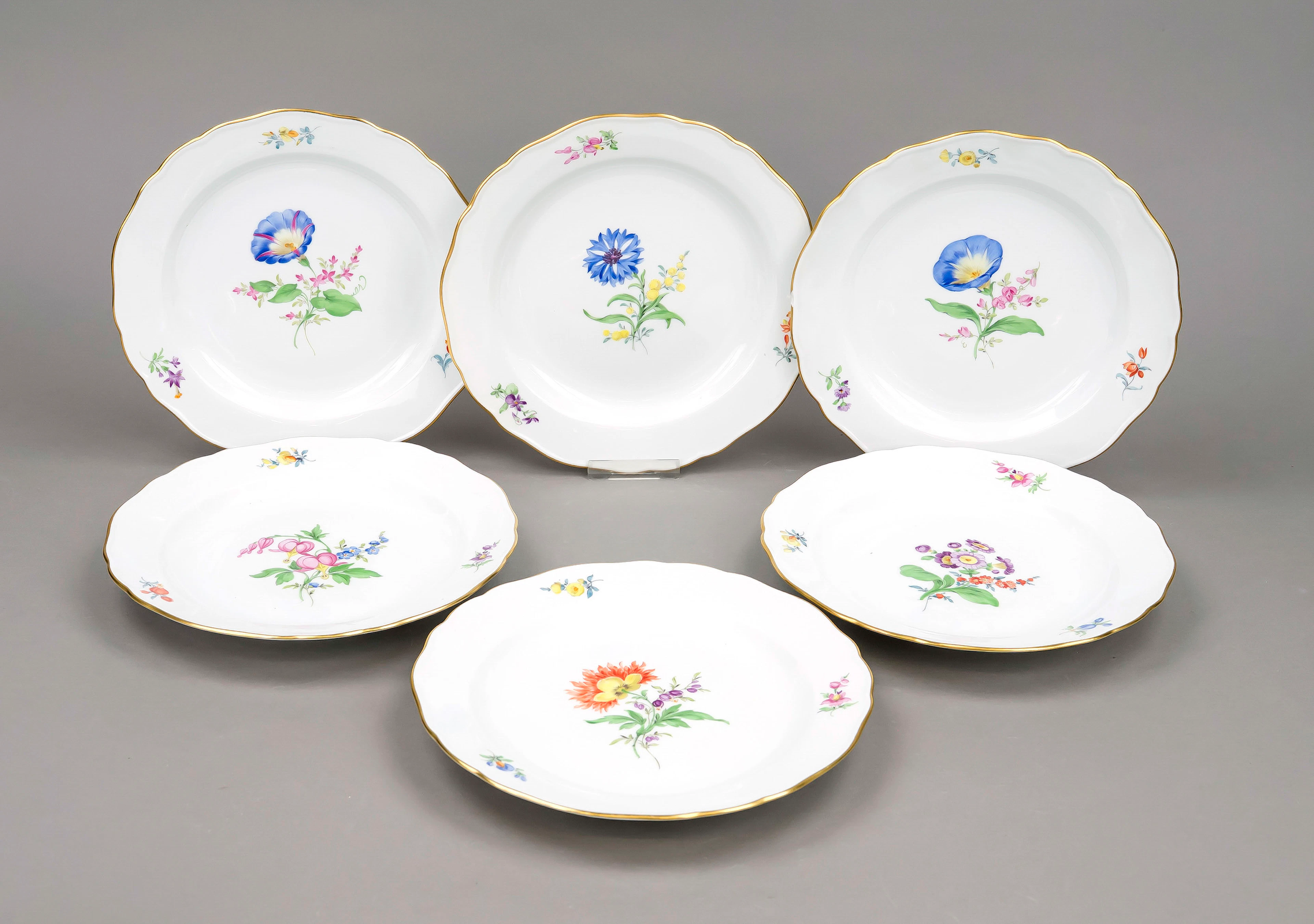 6 Frühstücksteller, Meissen, Mark