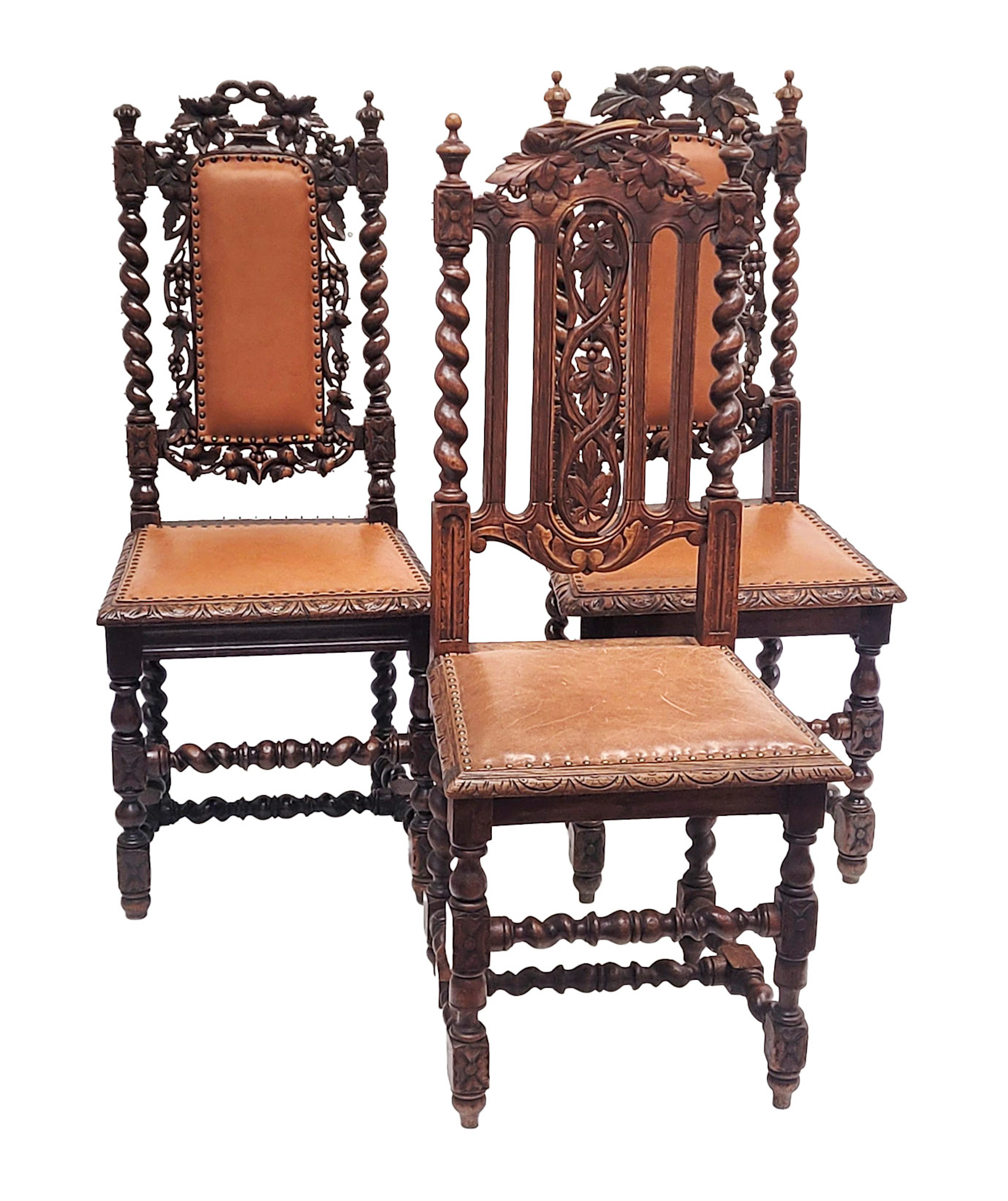Drei Gründerzeit-Stühle um 1880, Eic