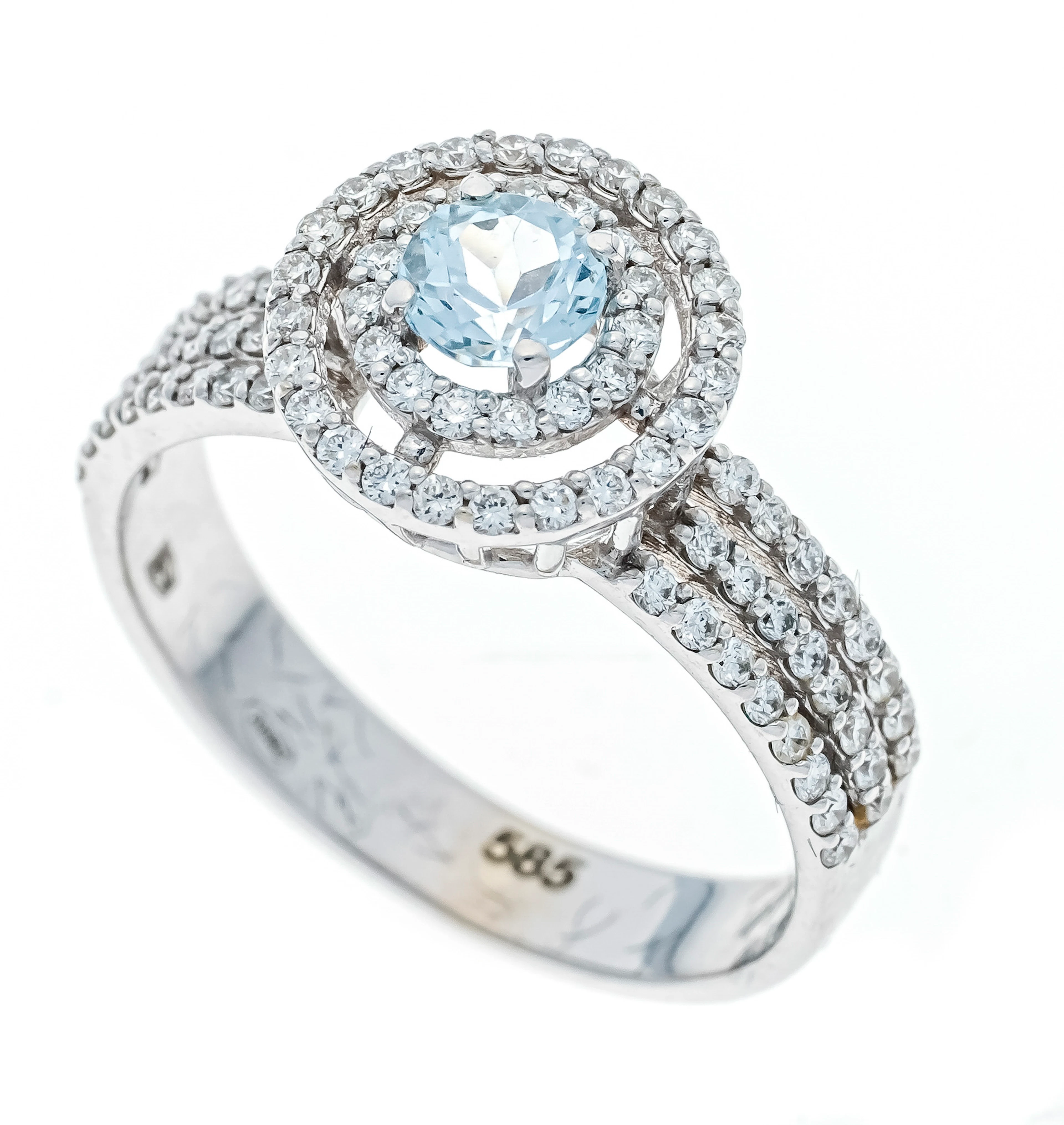Aquamarin-Brillant-Ring WG 585/00
