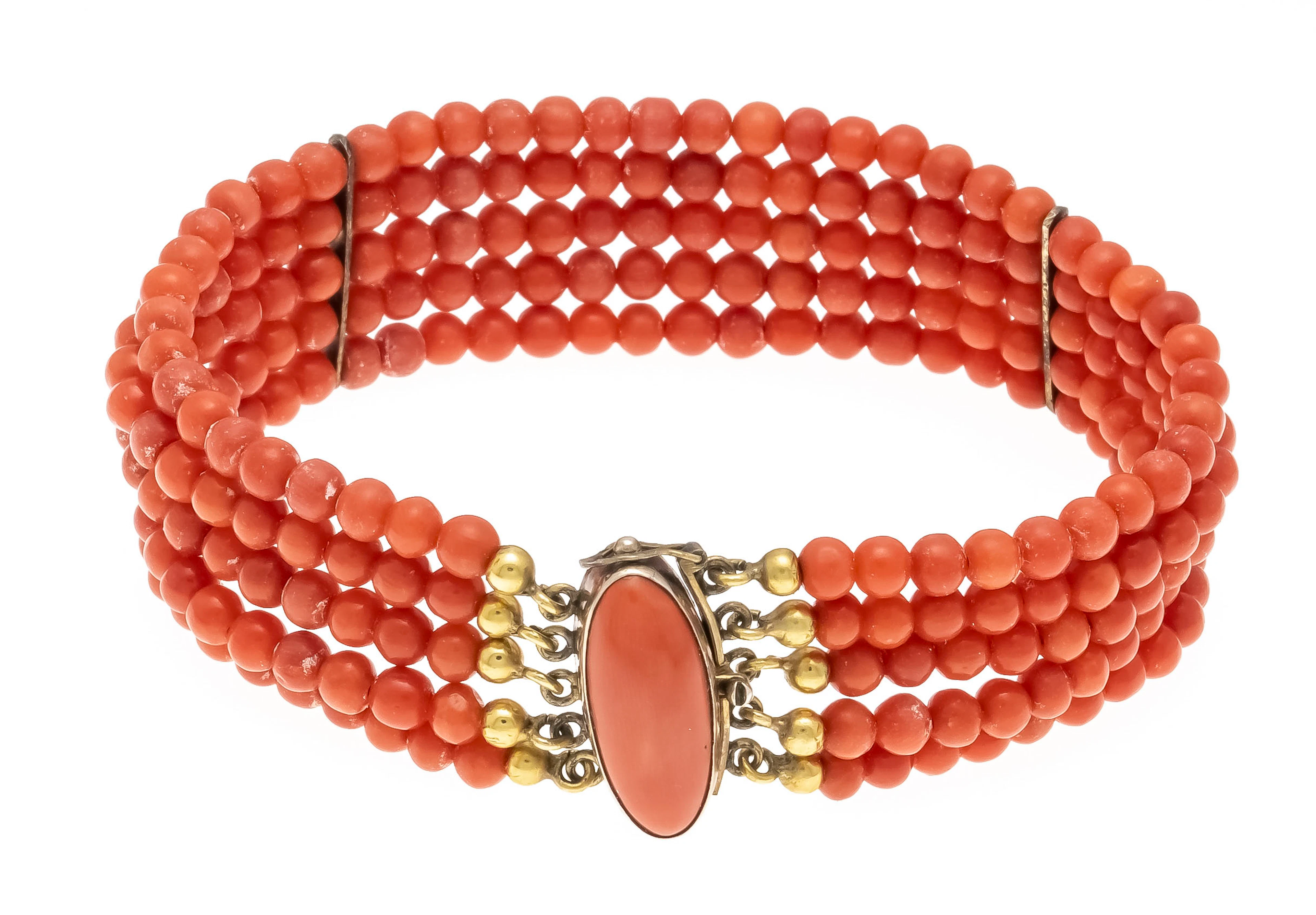 5-strängiges Korallen-Armband mit