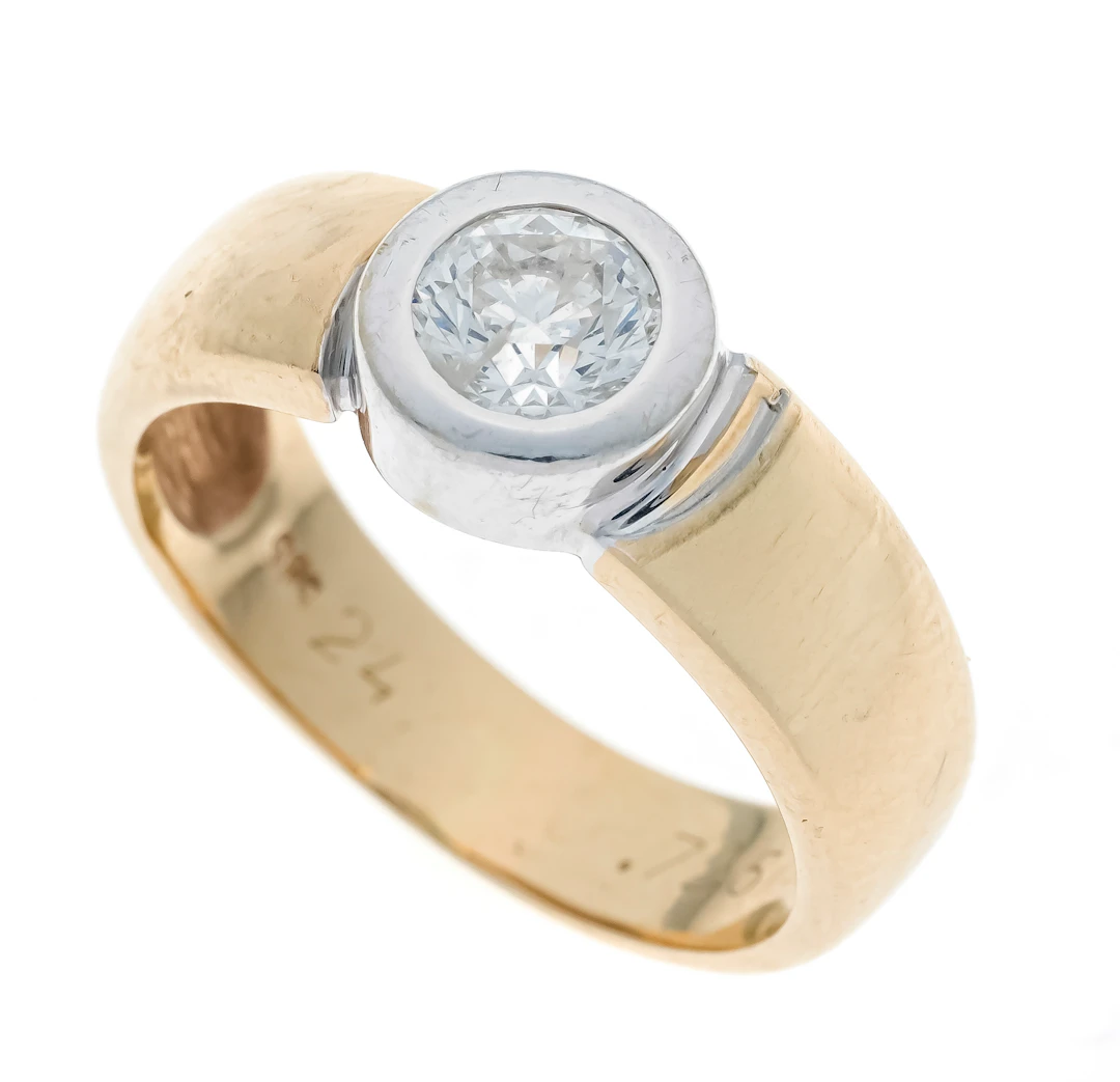Solitär Brillant-Ring GG/WG 585/0