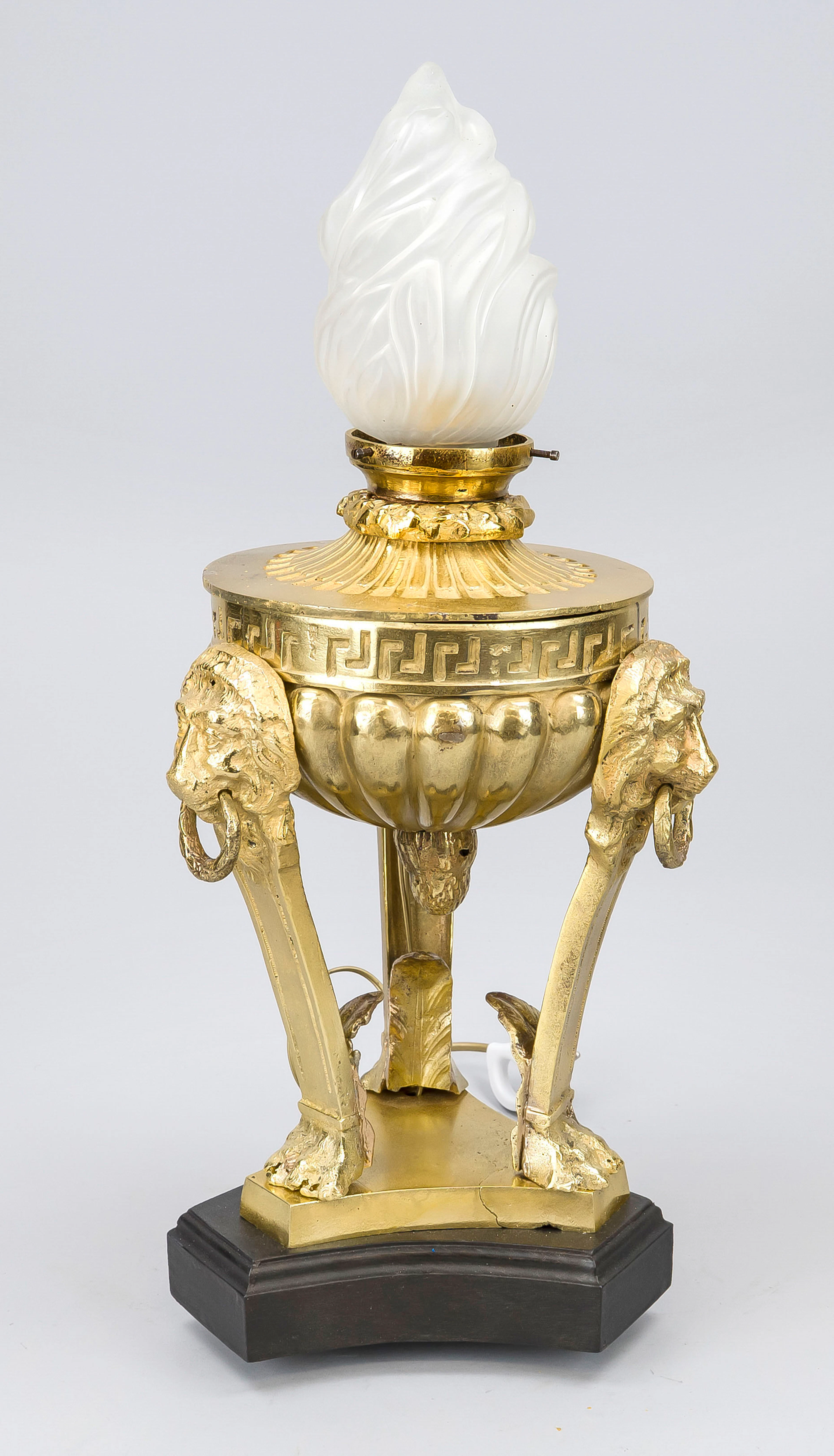 Große Tischlampe, 20. Jh., Messin