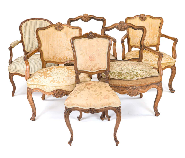 Vier Barock-Armlehnsessel, 18. Jh