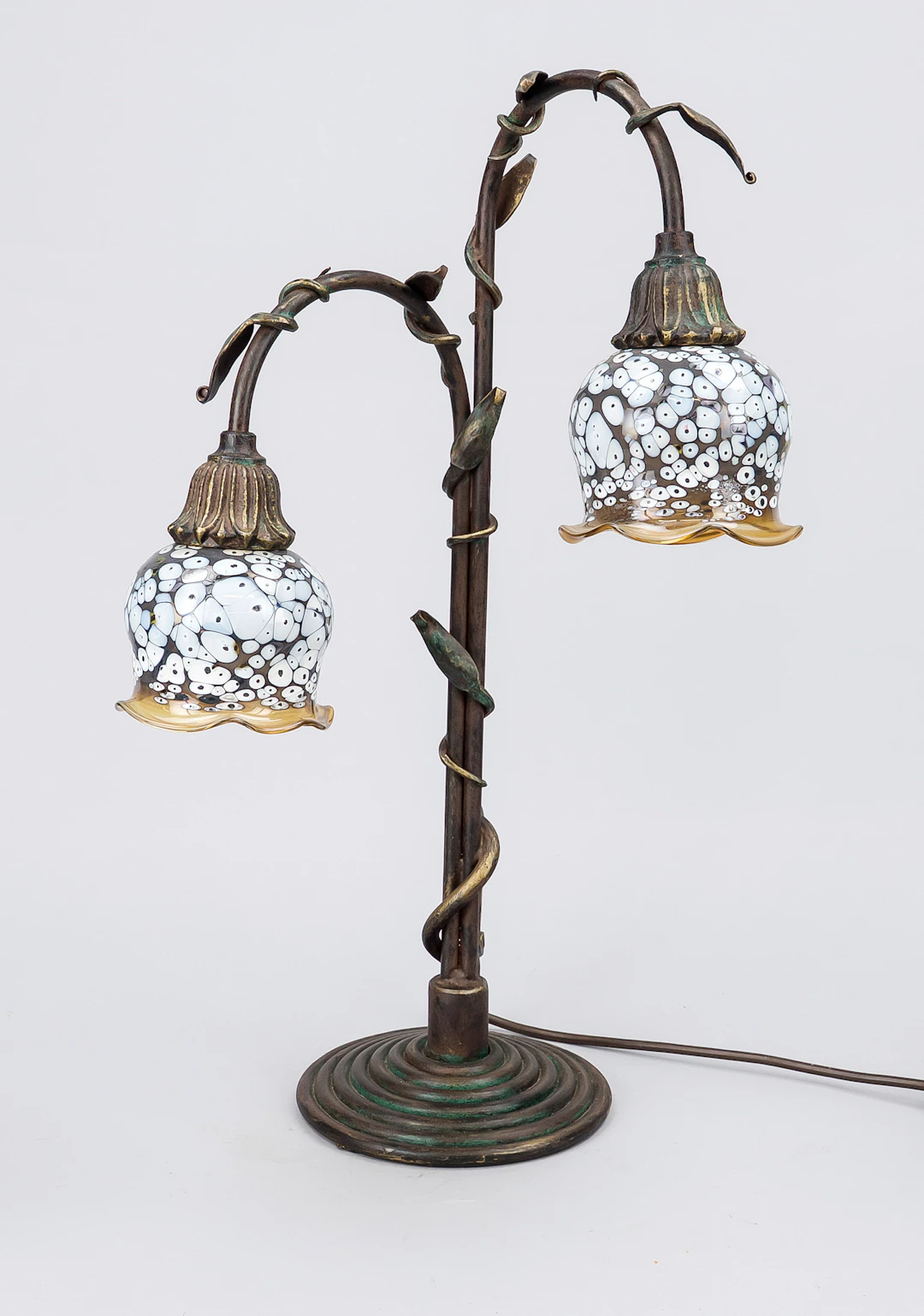 Lampe, 20. Jh., Eisen. Fuß als Sp