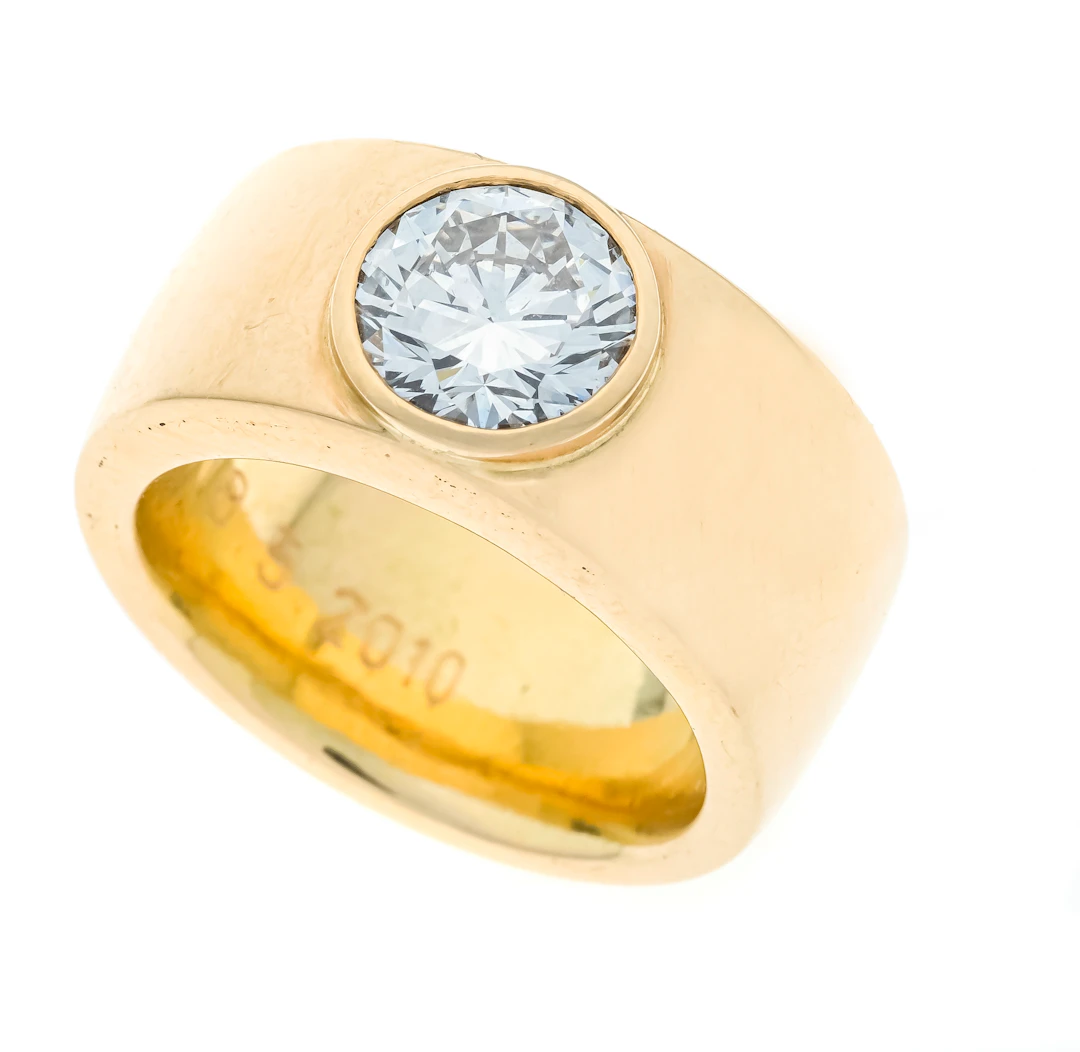 Massiver Solitär Brillant-Ring GG