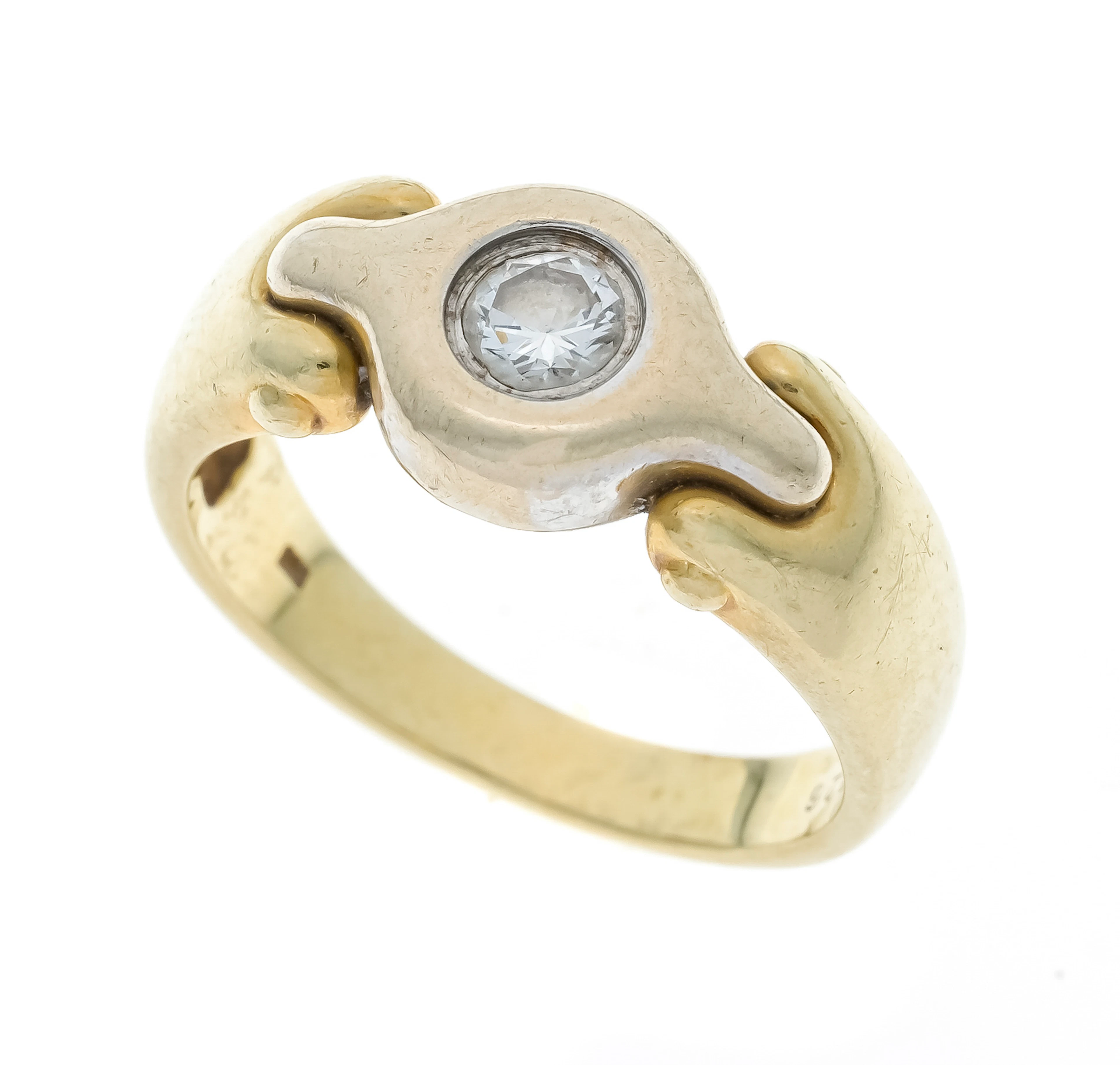 Solitär Brillant-Ring GG/WG 585/0