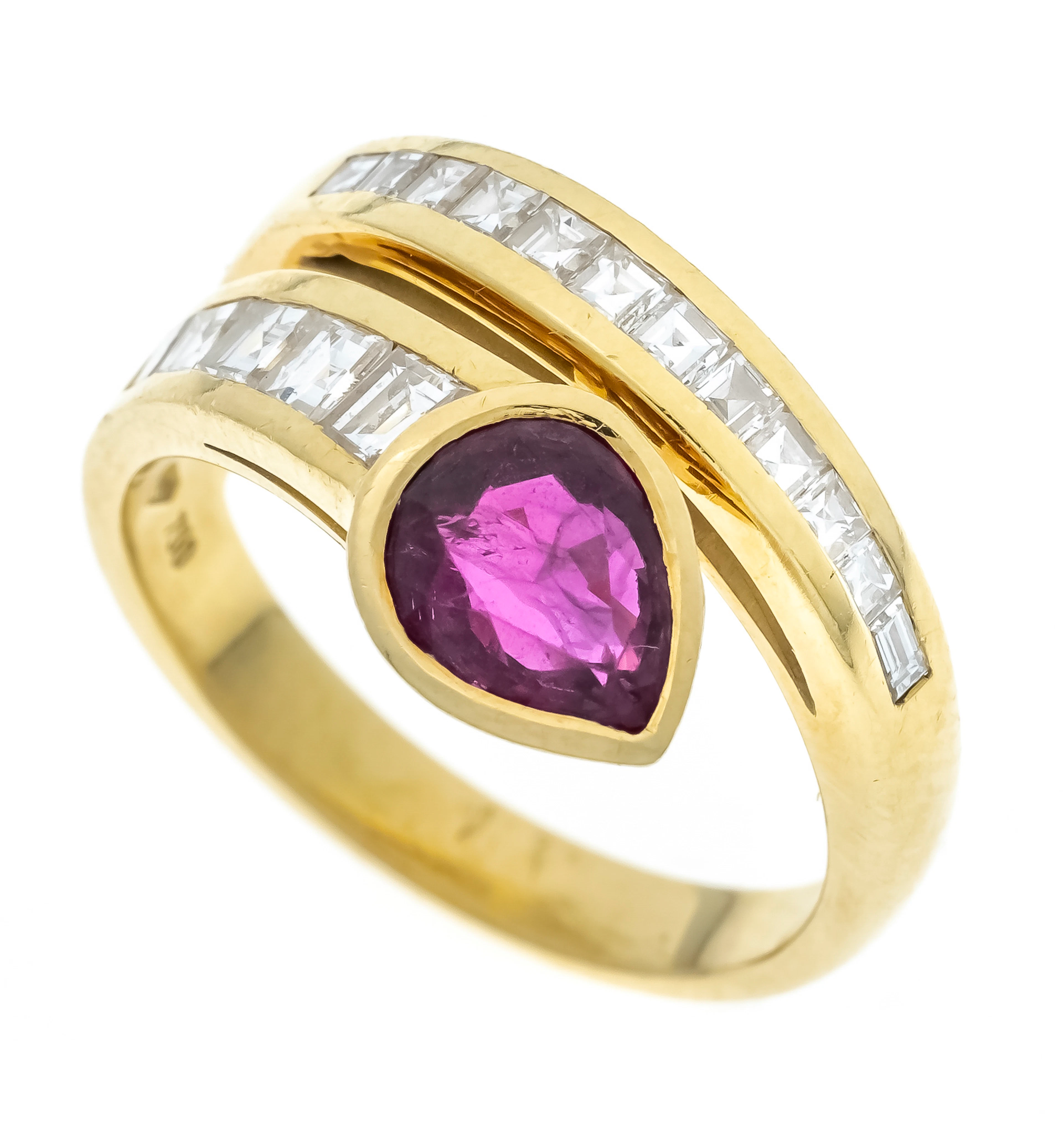 Rubin-Diamant-Ring GG 750/000 mit