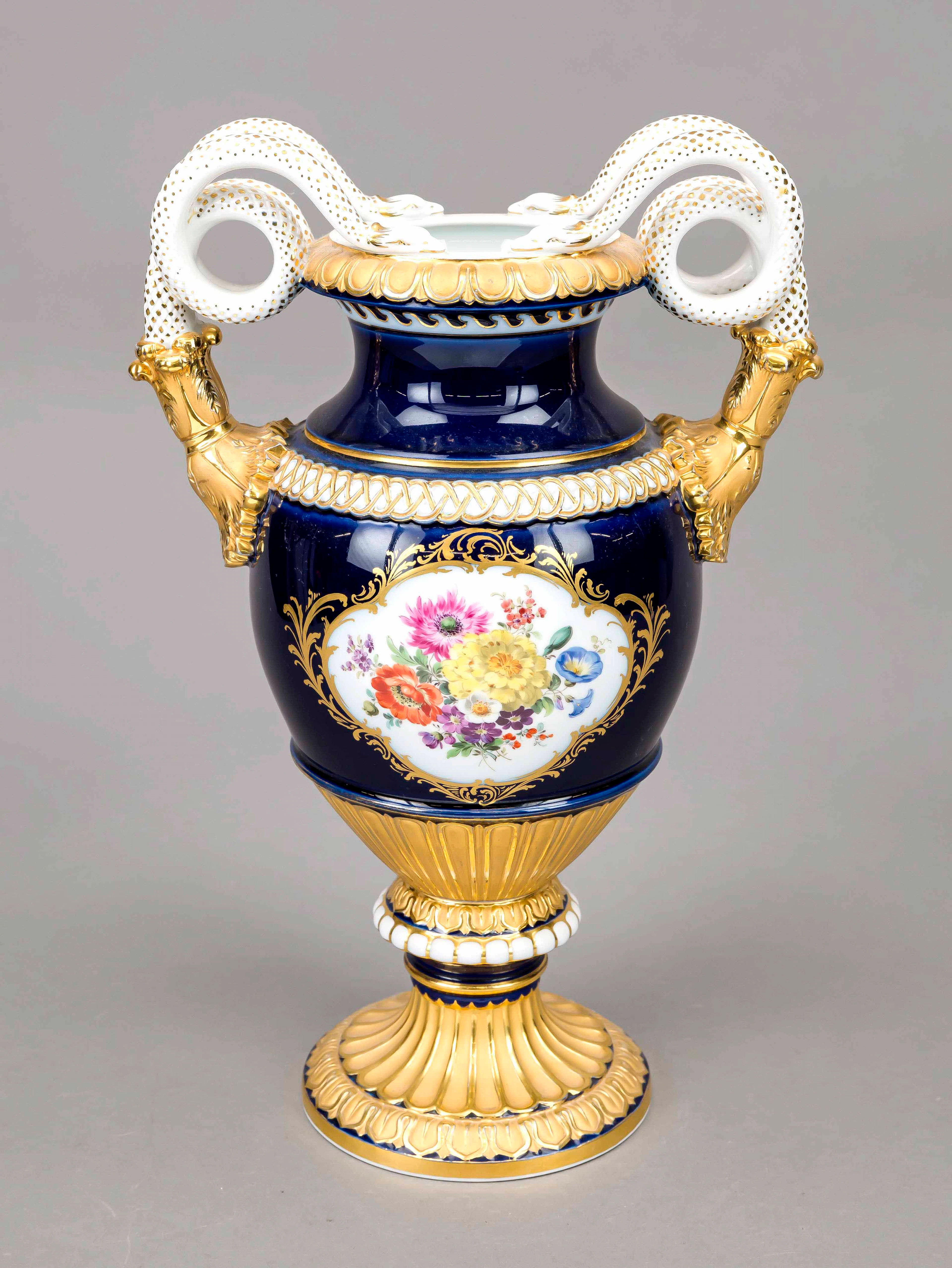 Große Schlangenhenkelvase, Meisse