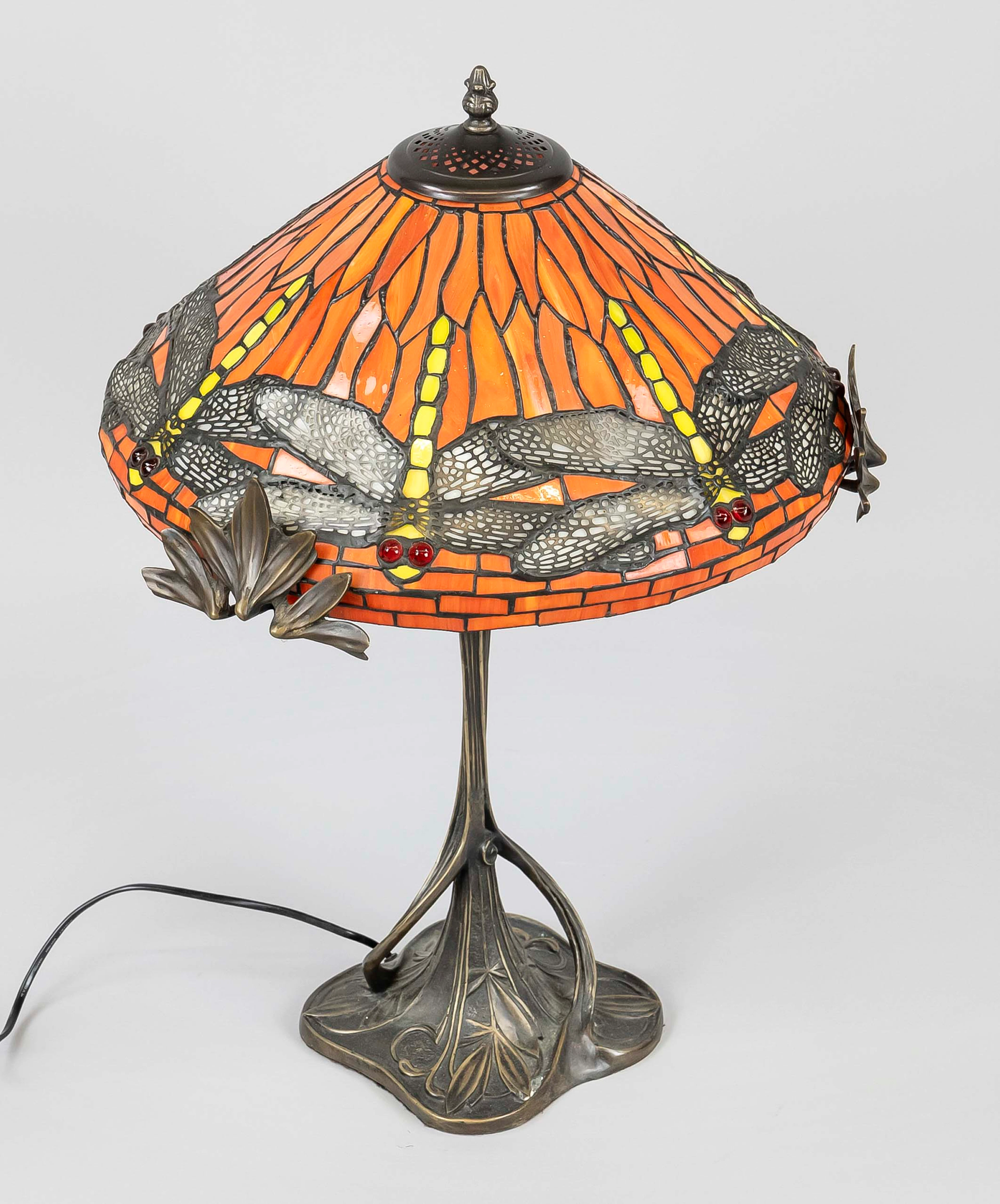 Lampe Tiffany-Stil, 20. Jh., reli