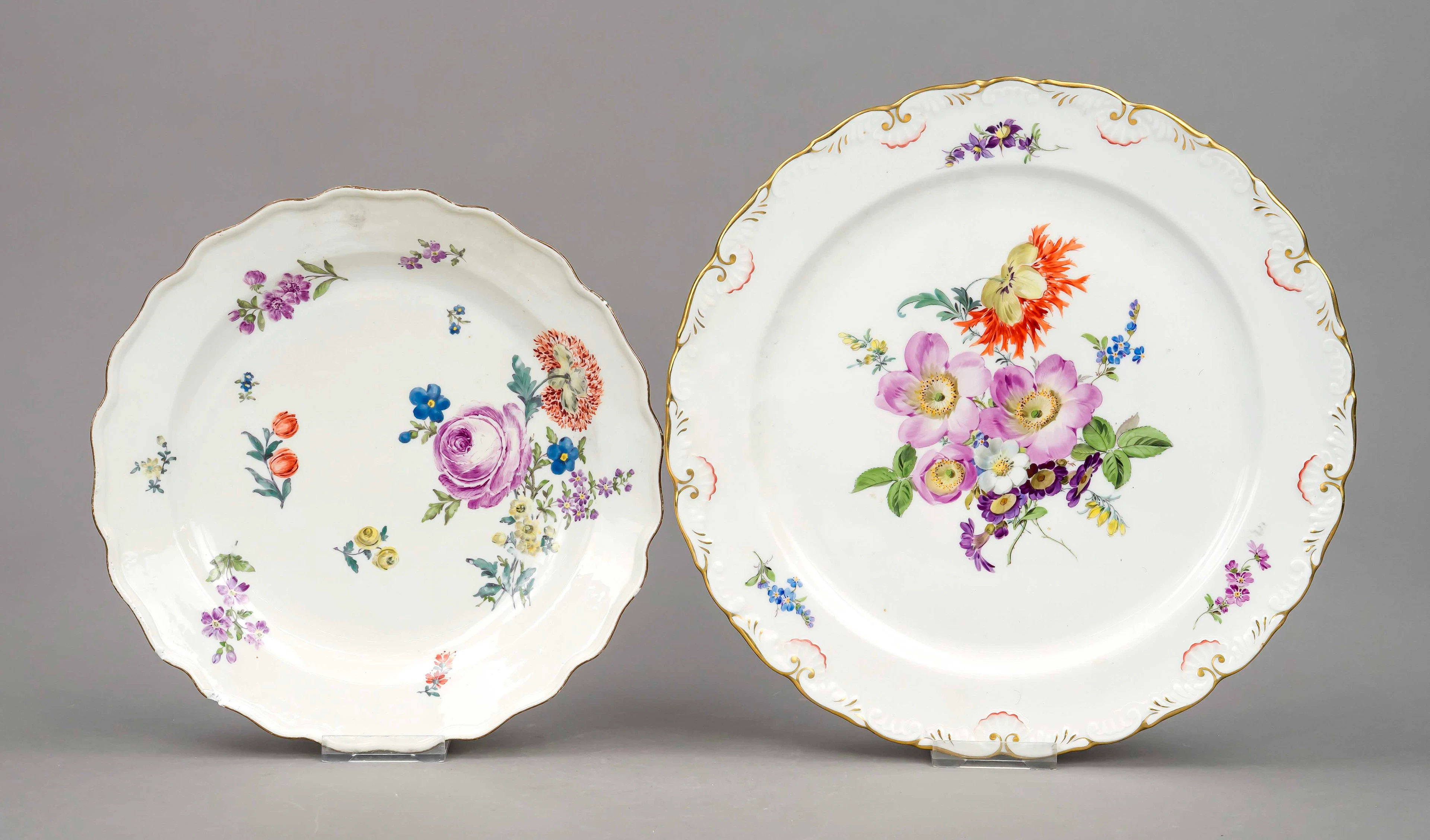 2 Teller, Meissen, Speiseteller
