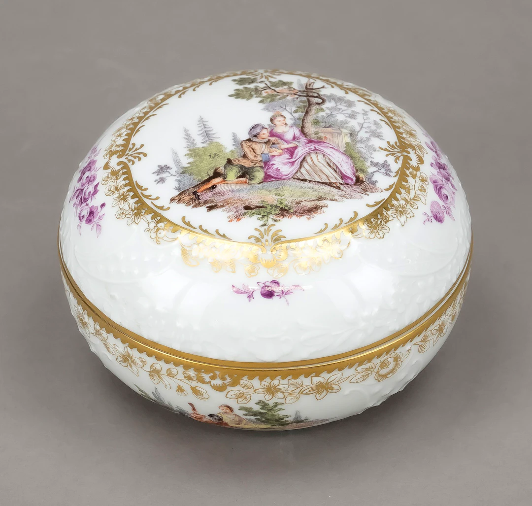 Runde Deckeldose, Meissen, um 198