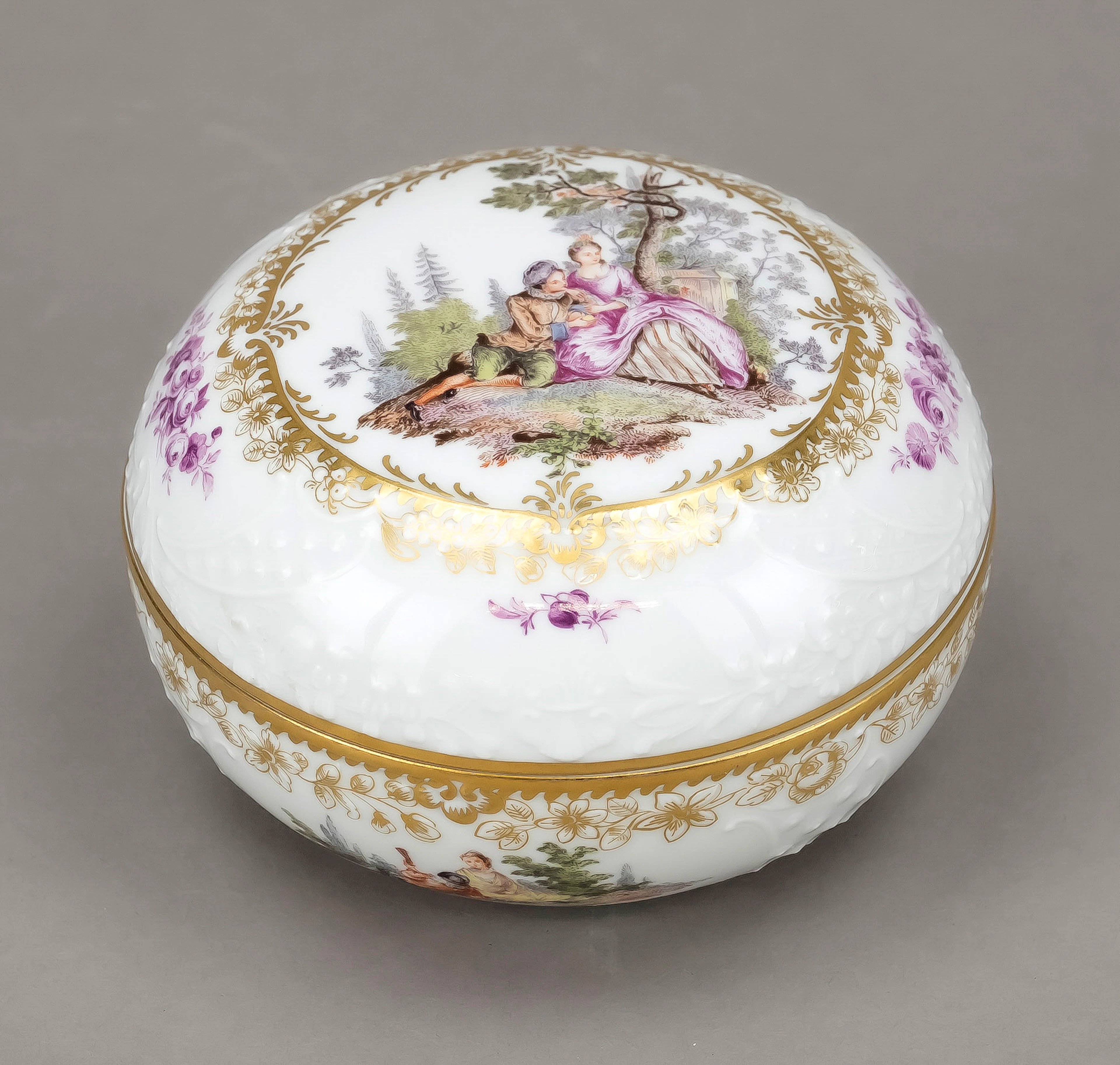 Runde Deckeldose, Meissen, um 198