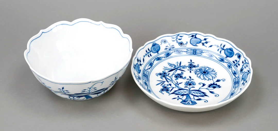 Zwei runde Schalen, Meissen, Mark