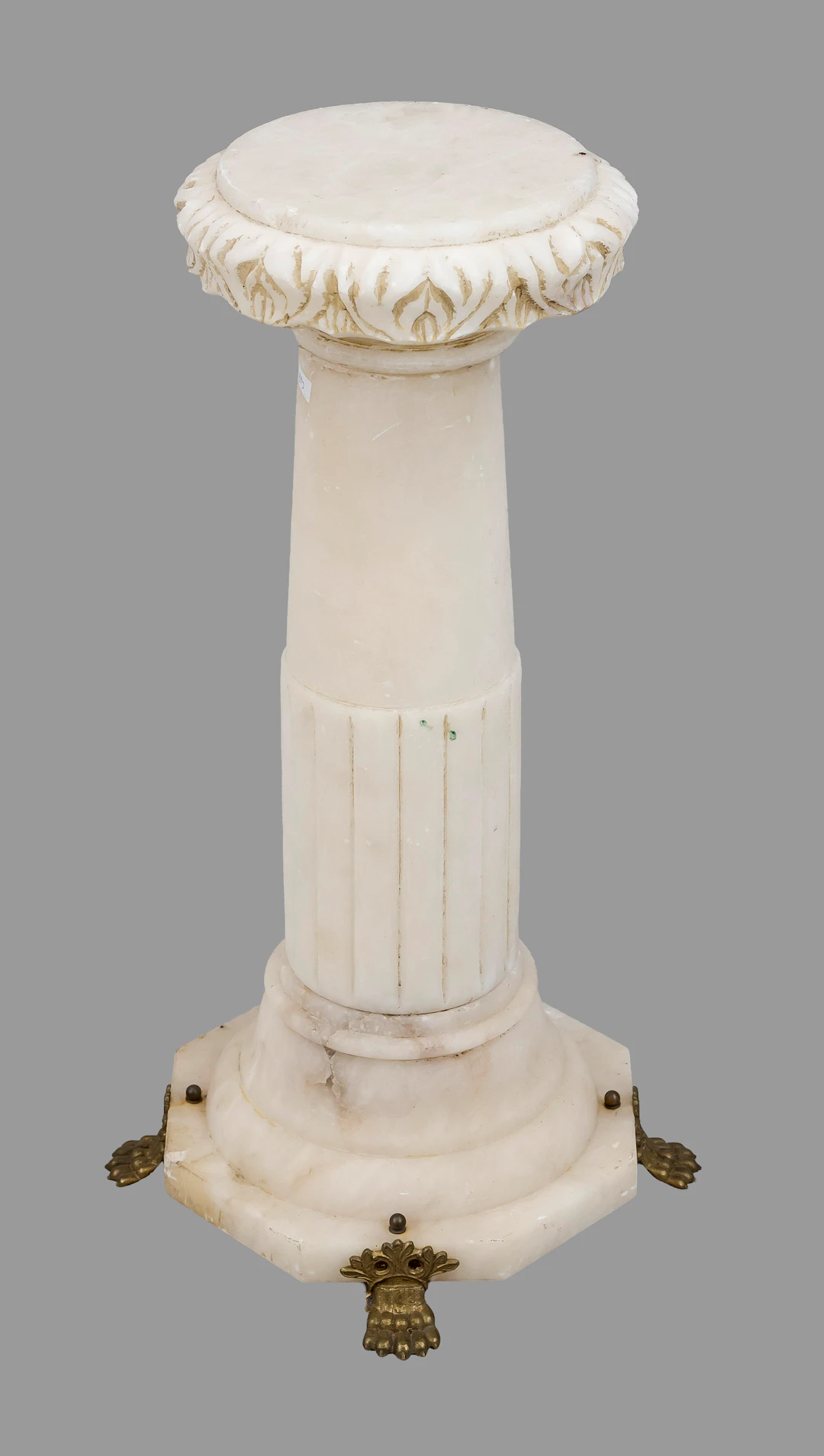Säule, 20. Jh., Alabaster. Oktogo