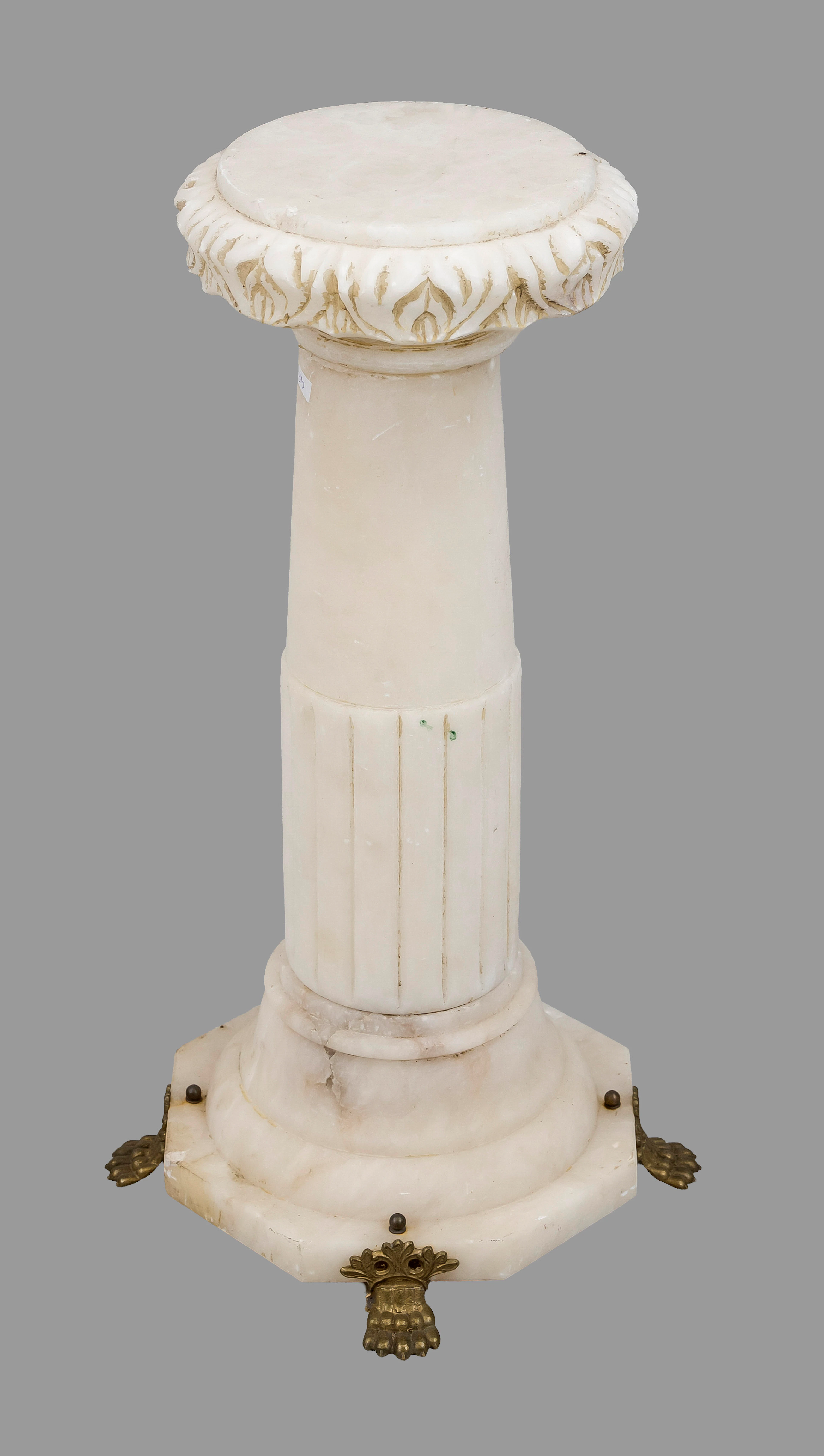 Säule, 20. Jh., Alabaster. Oktogo