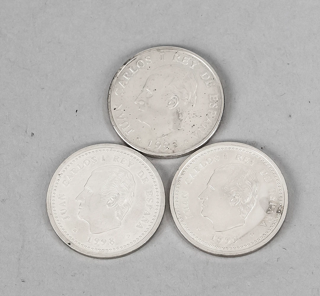 3 Silber-Gedenkmünzen, Spanien En