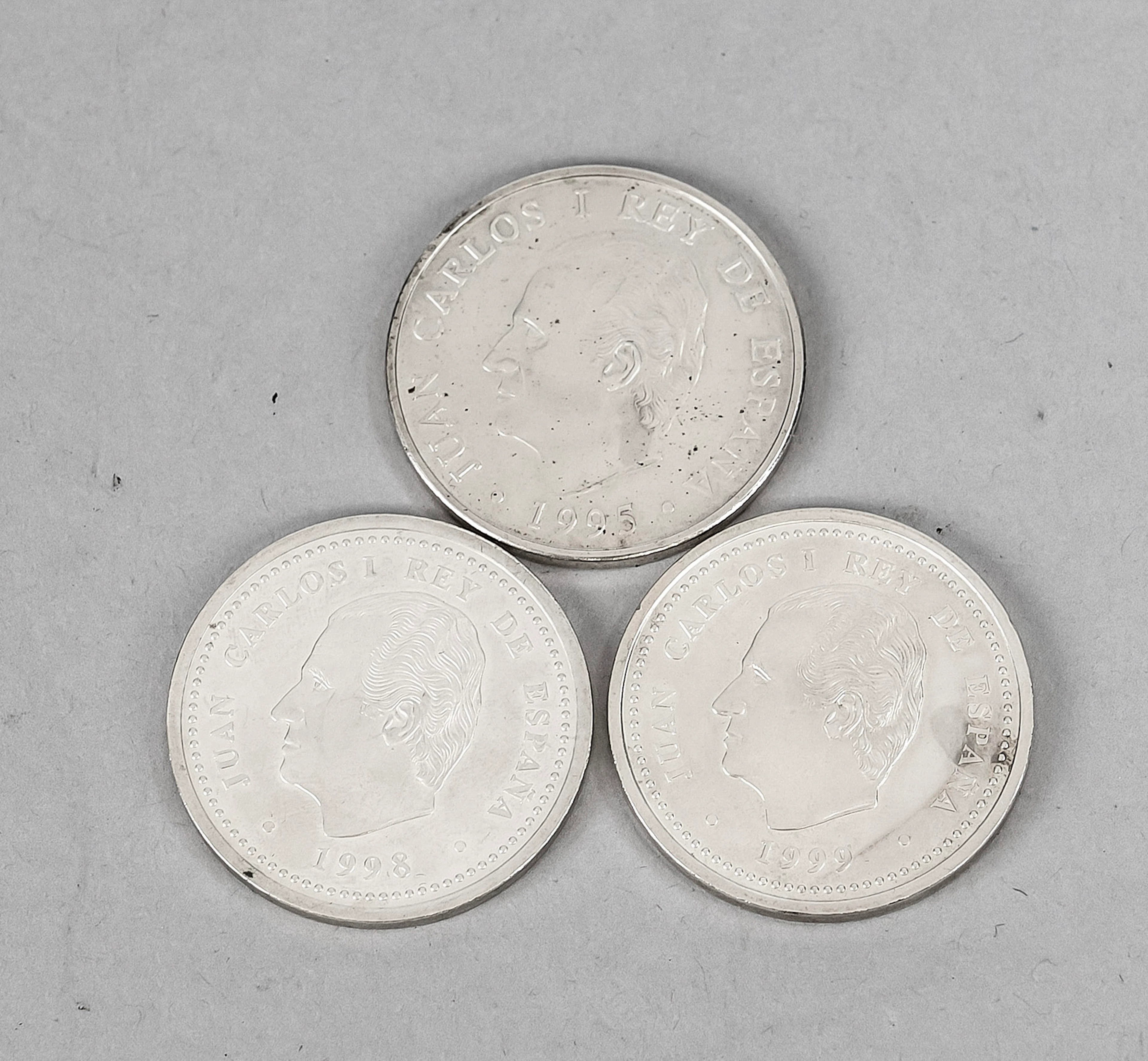3 Silber-Gedenkmünzen, Spanien En