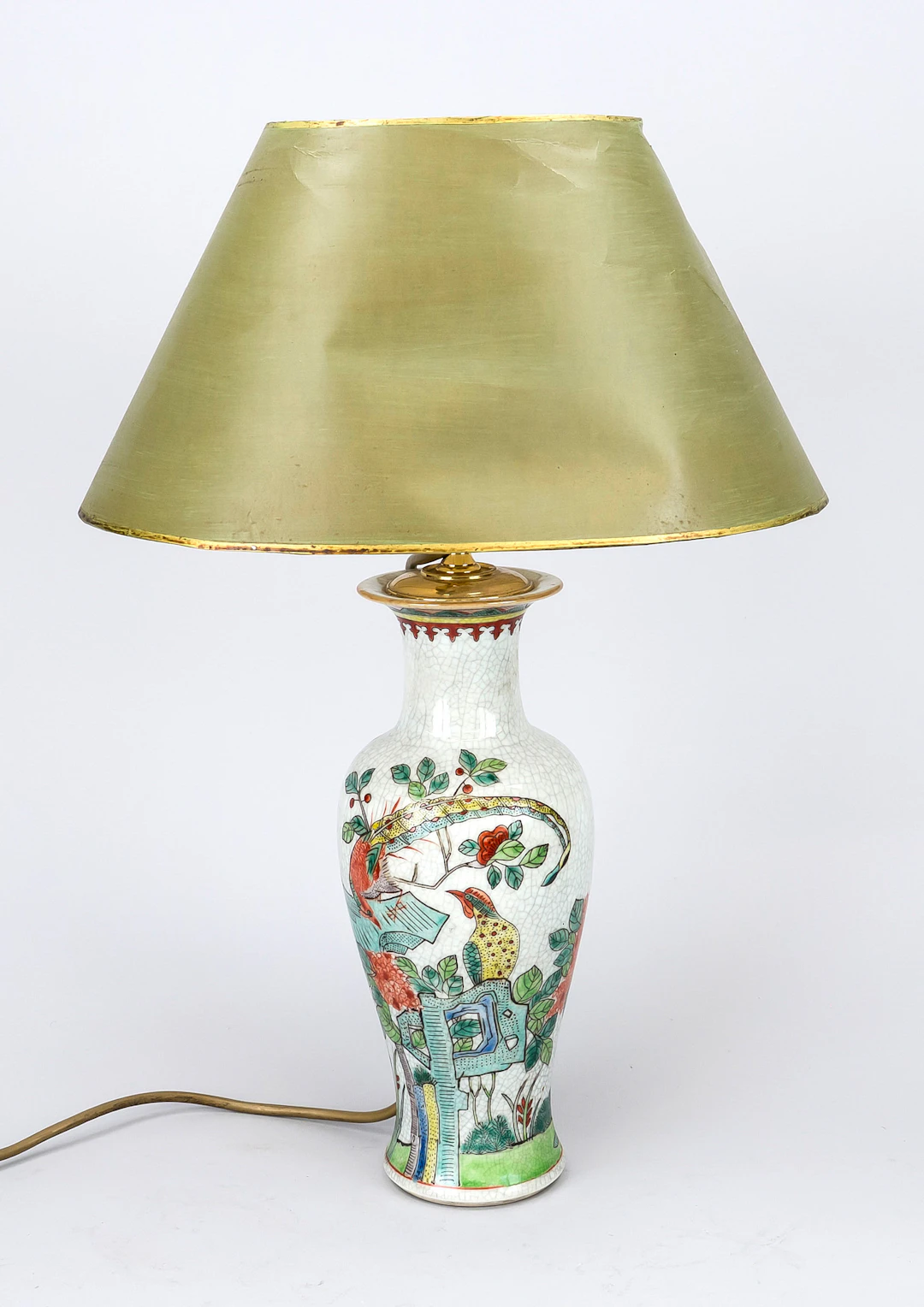 Vasenlampe, China, 20. Jh., Glasu