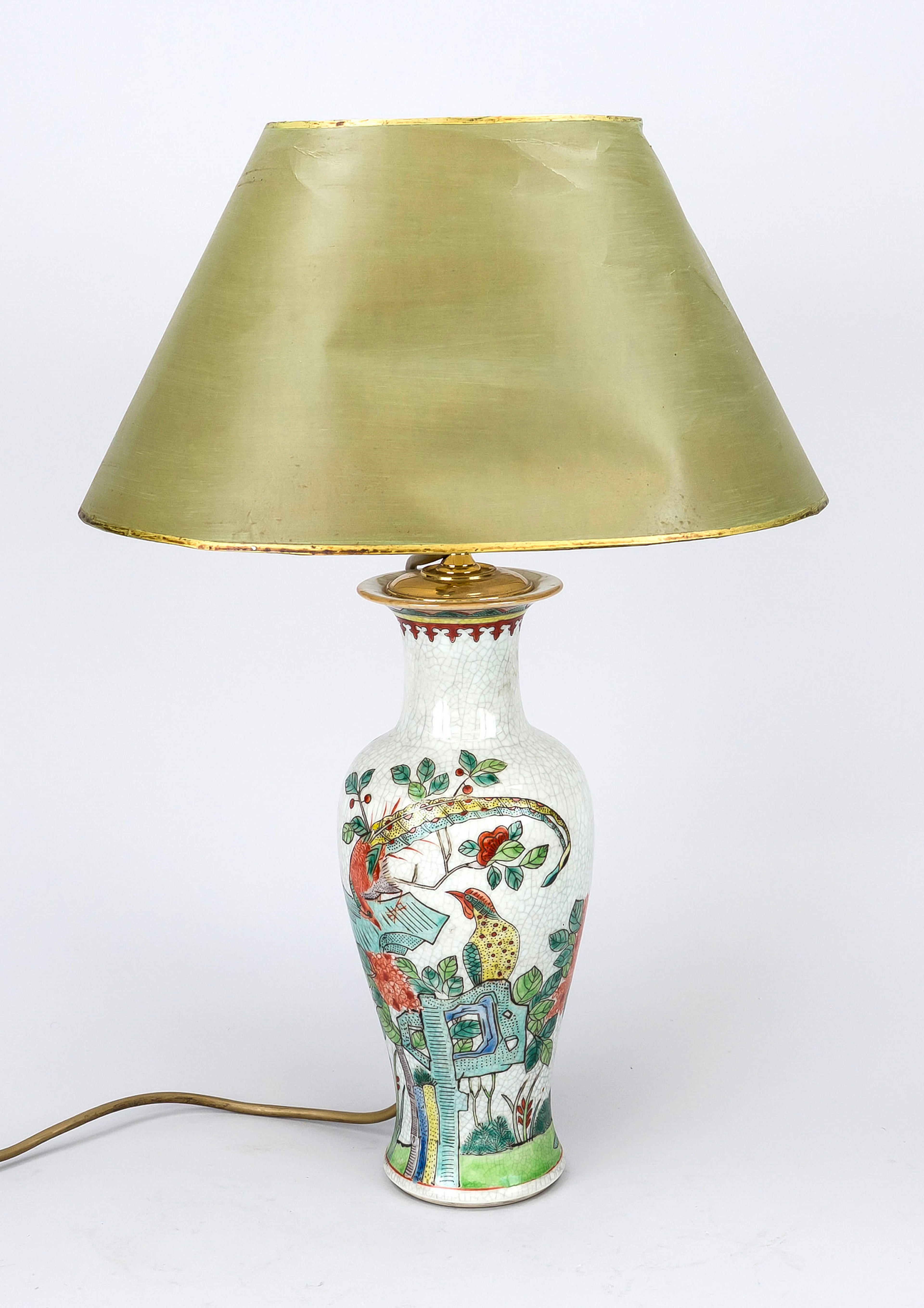 Vasenlampe, China, 20. Jh., Glasu