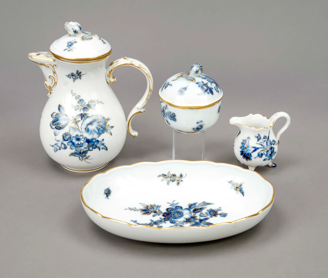 4-teiliges Set, Meissen, Marke na
