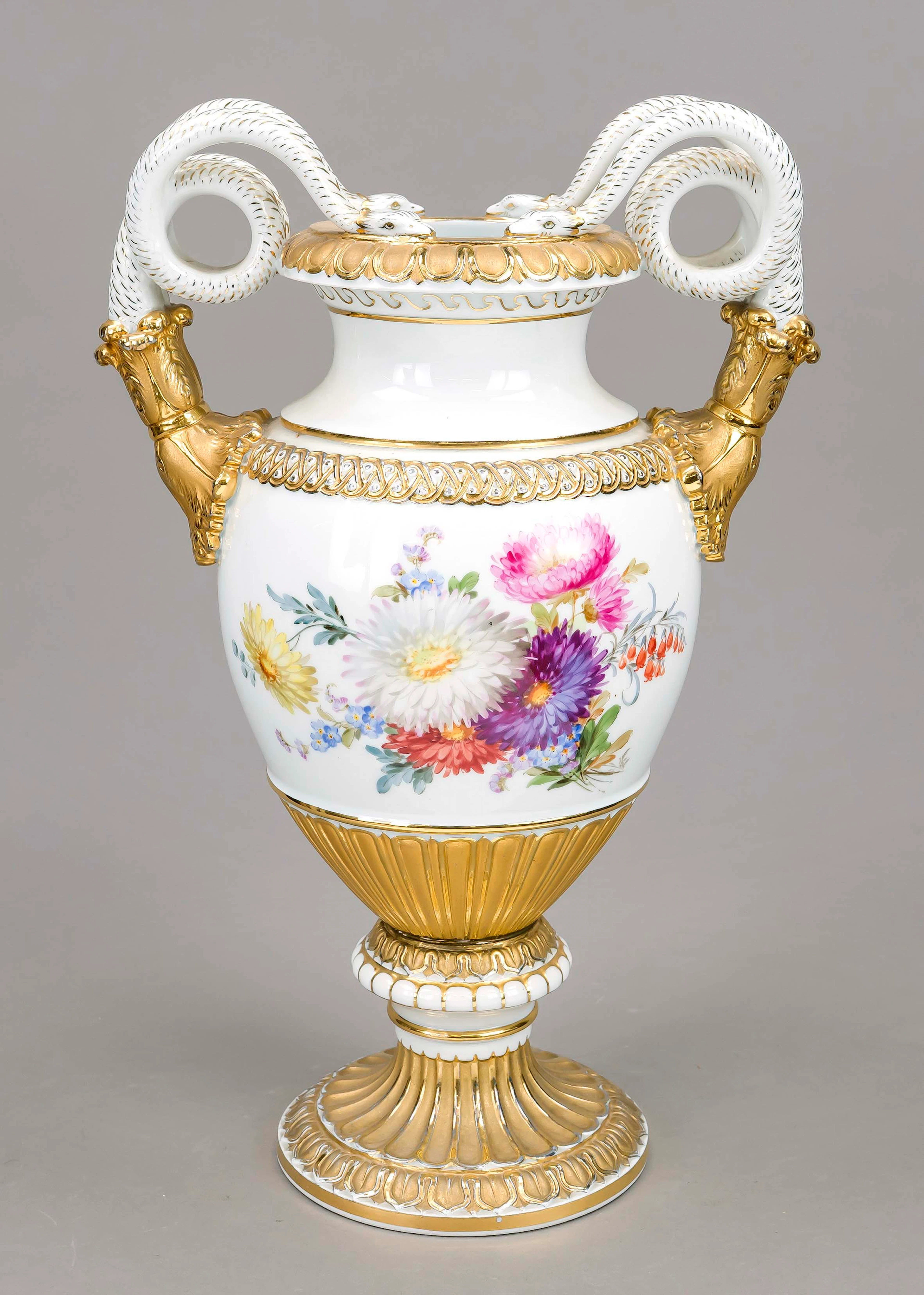 Große Schlangenhenkelvase, Meisse