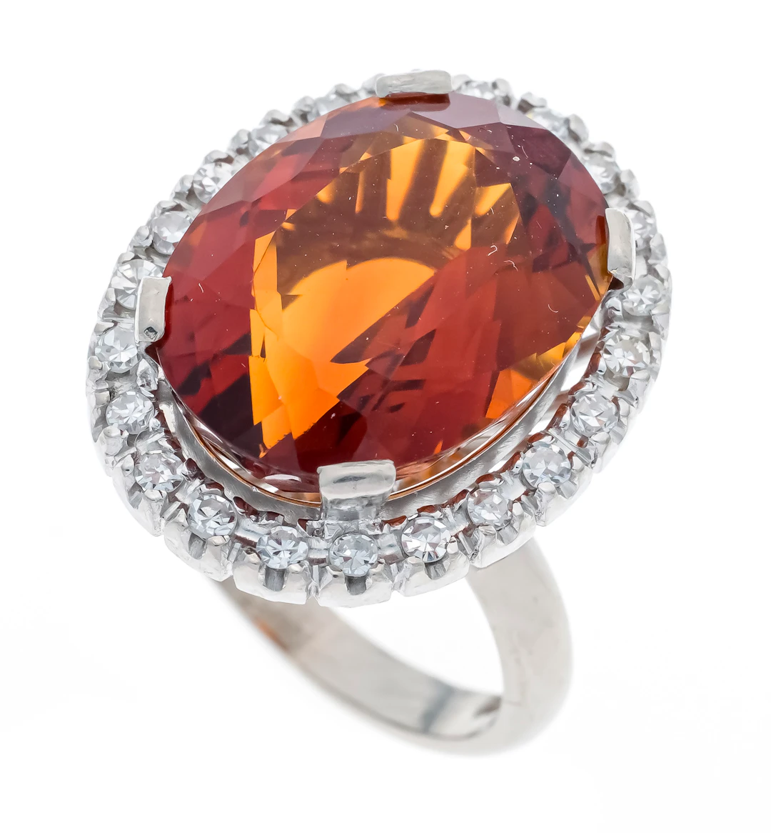 Citrin-Diamant-Ring WG 750/000 mi