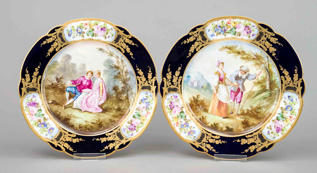 Zwei Teller, Sevres, Frankreich