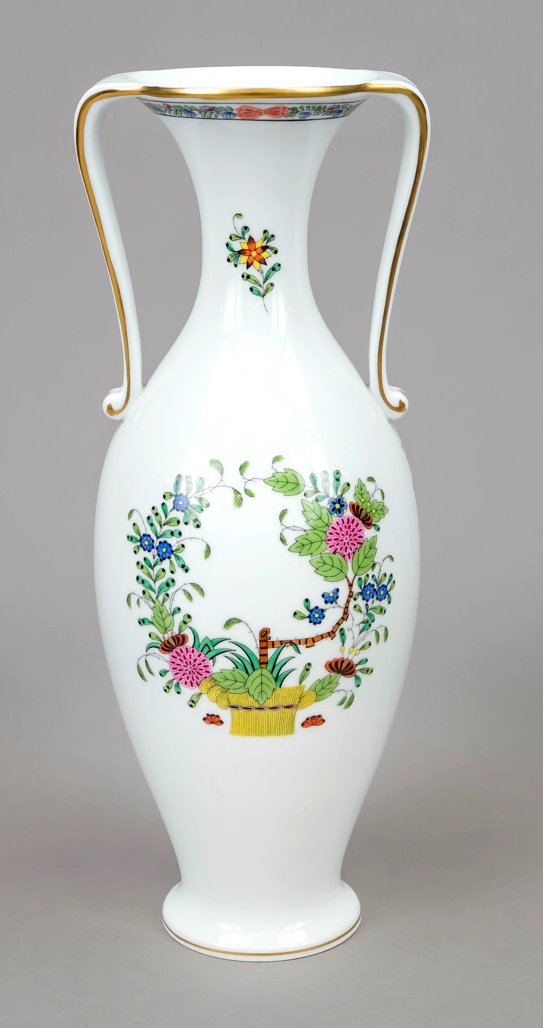 Hohe Henkelvase, Herend, 20. Jh.