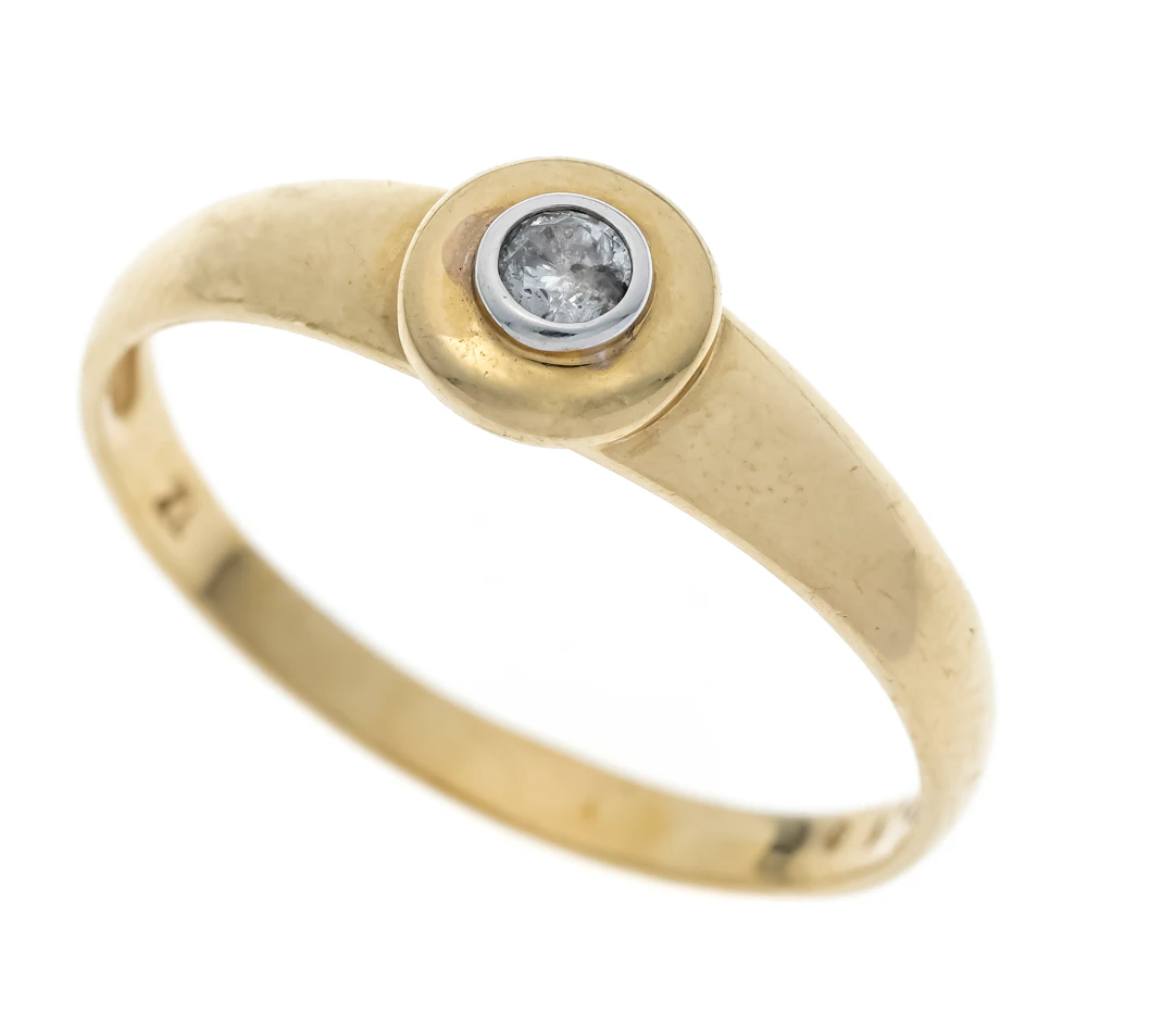 Solitär Brillant-Ring GG/WG 585/0